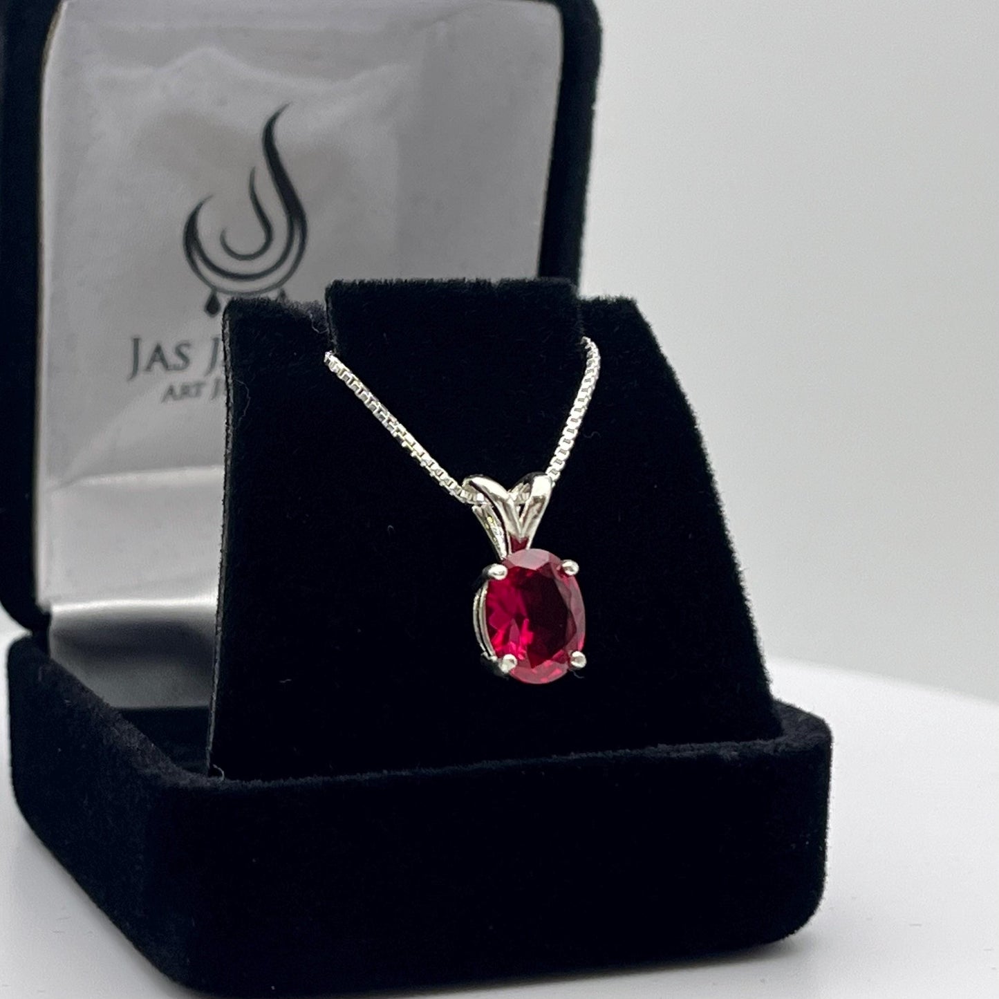 Beautiful 2ct Oval Cut Ruby Necklace Solitaire Pendant