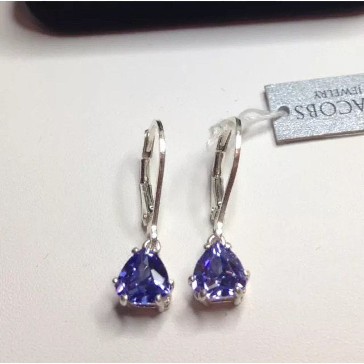 Beautiful 2.5ctw Trillion Cut Tanzanite Earrings in Sterling Silver