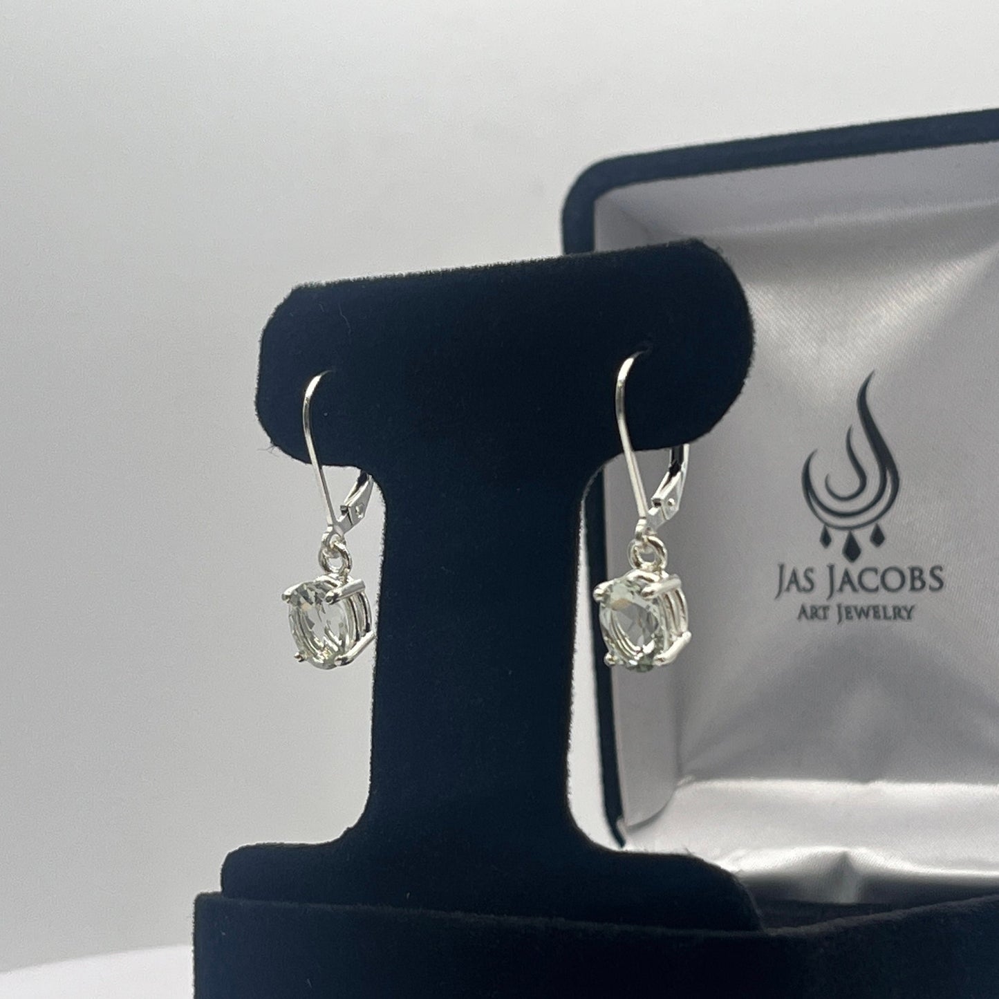 Beautiful 2.3ctw Pale Green Quartz in Sterling Silver Green Amethyst Earrings