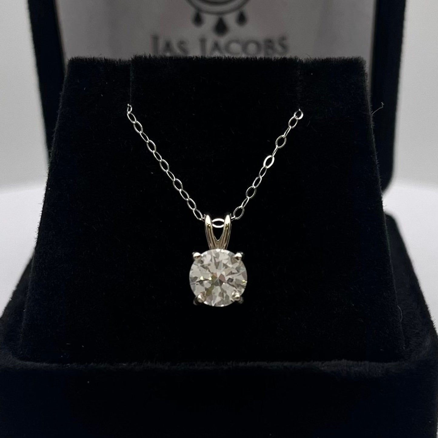 Beautiful 14k Gold 1ct White Sapphire Necklace Solitaire Pendant Anniversary Gift Gift Bridal Gift 16” 18” Colorless Sapphire VVS