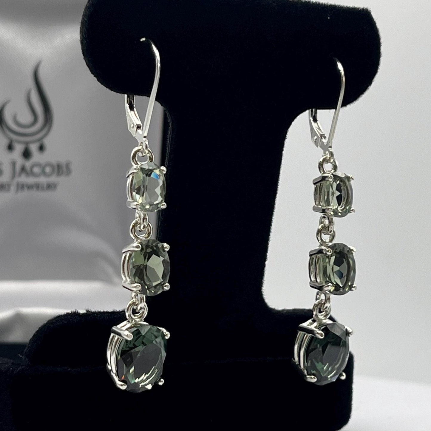 BEAUTIFUL 9.8ctw Green Spinel Tourmaline Earrings Sterling Silver Leverback Jewelry Gift October Tourmaline earring Green Ombré Earrings