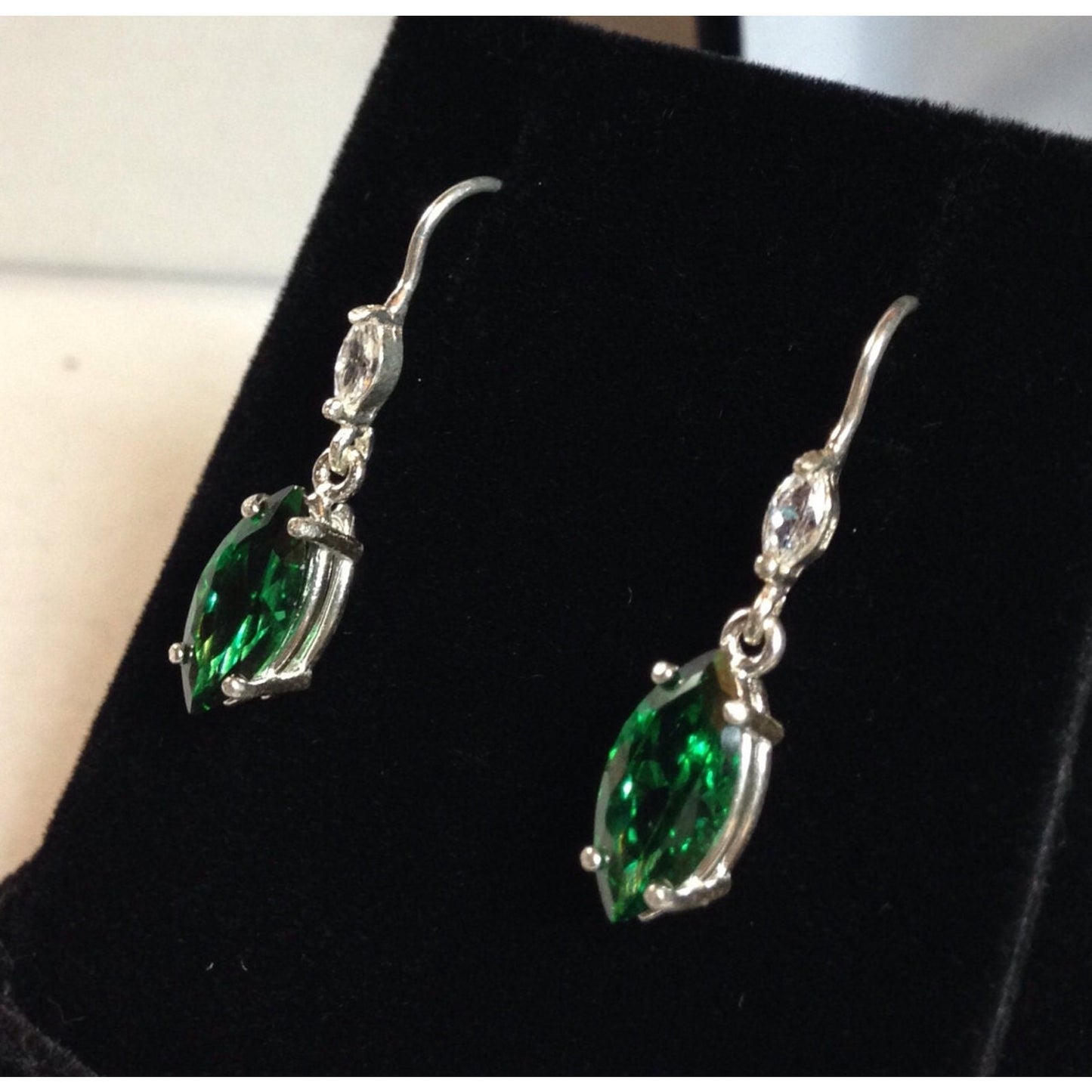 Beautiful 4ctw Marquise Cut Emerald Earrings