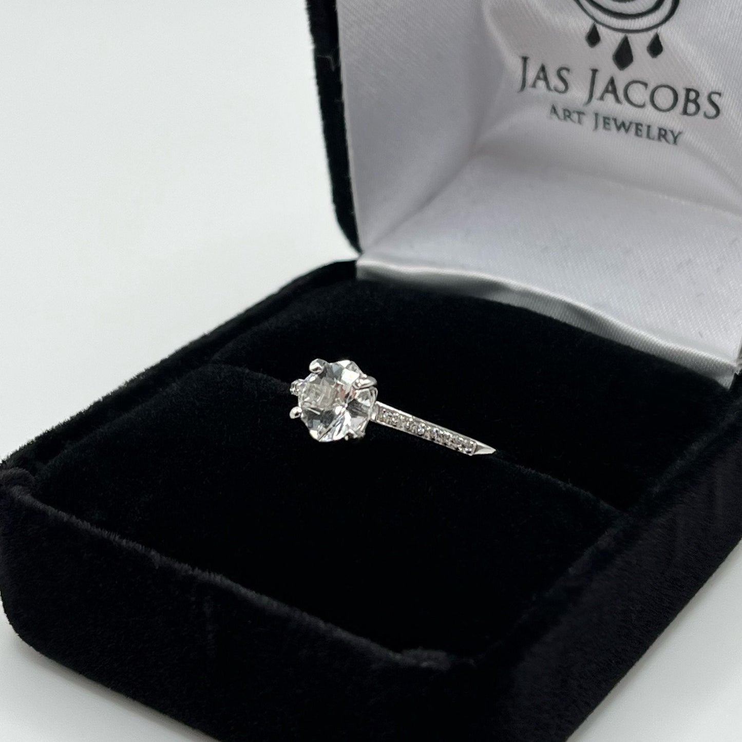 Beautiful 1ctw Cushion Cut White Topaz Ring Sterling Silver Stackable Promise Ring Engagement Ring Anniversary Band