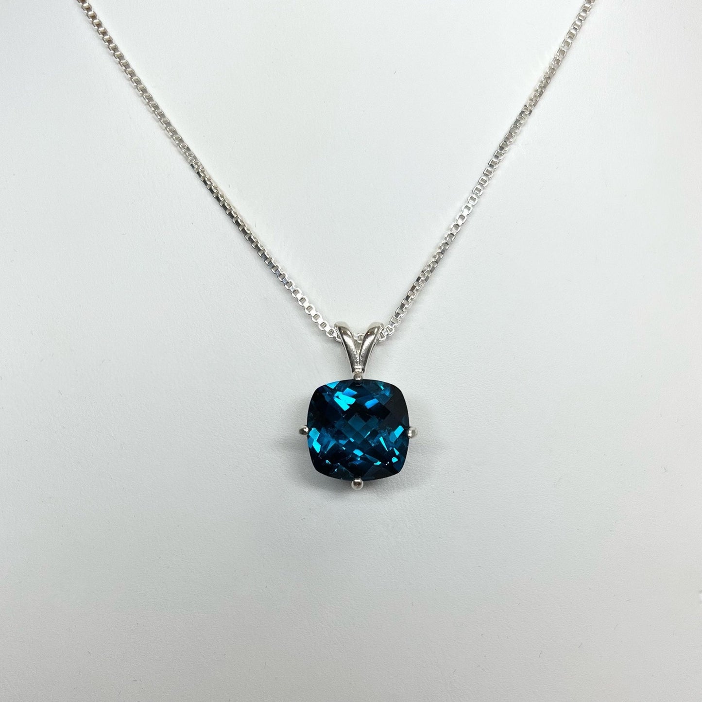 Gorgeous 6.5ct London Blue Spinel Necklace Deep Teal Blue Gemstone Necklace