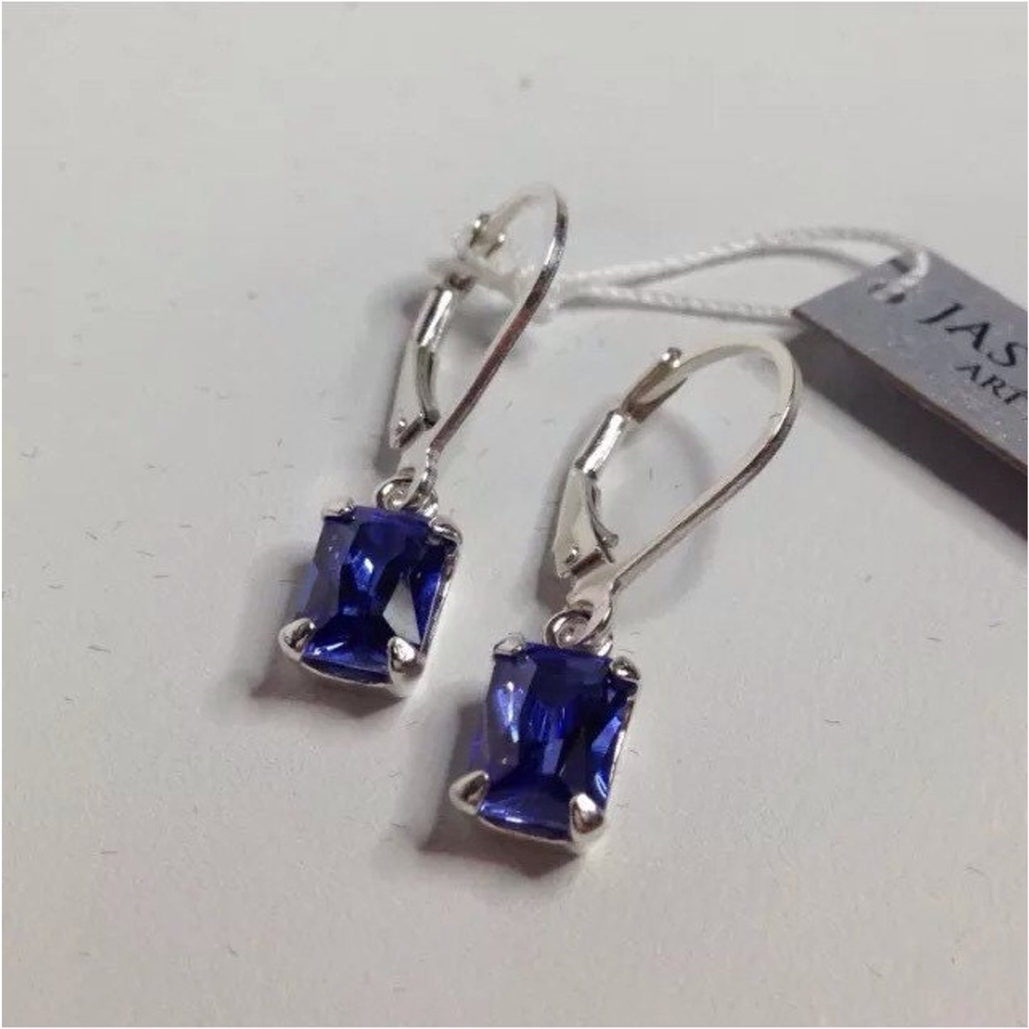 Beautiful 2ctw Emerald Cut Tanzanite Earrings in Sterling Silver