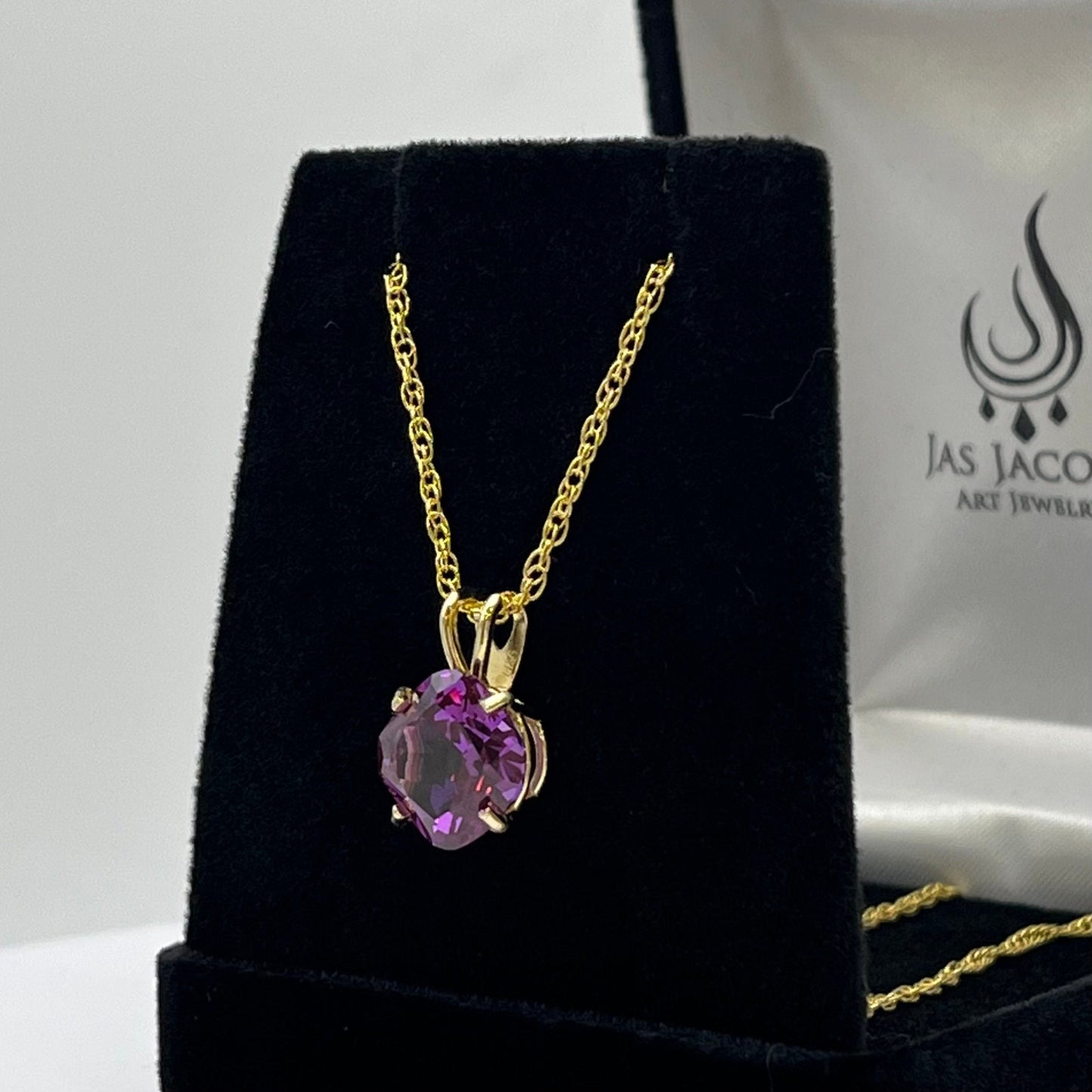 Gorgeous 14k Gold 5ct Cushion Cut Corundum Alexandrite Pendant Necklace Cushion Alexandrite Trending Jewelry Gift June