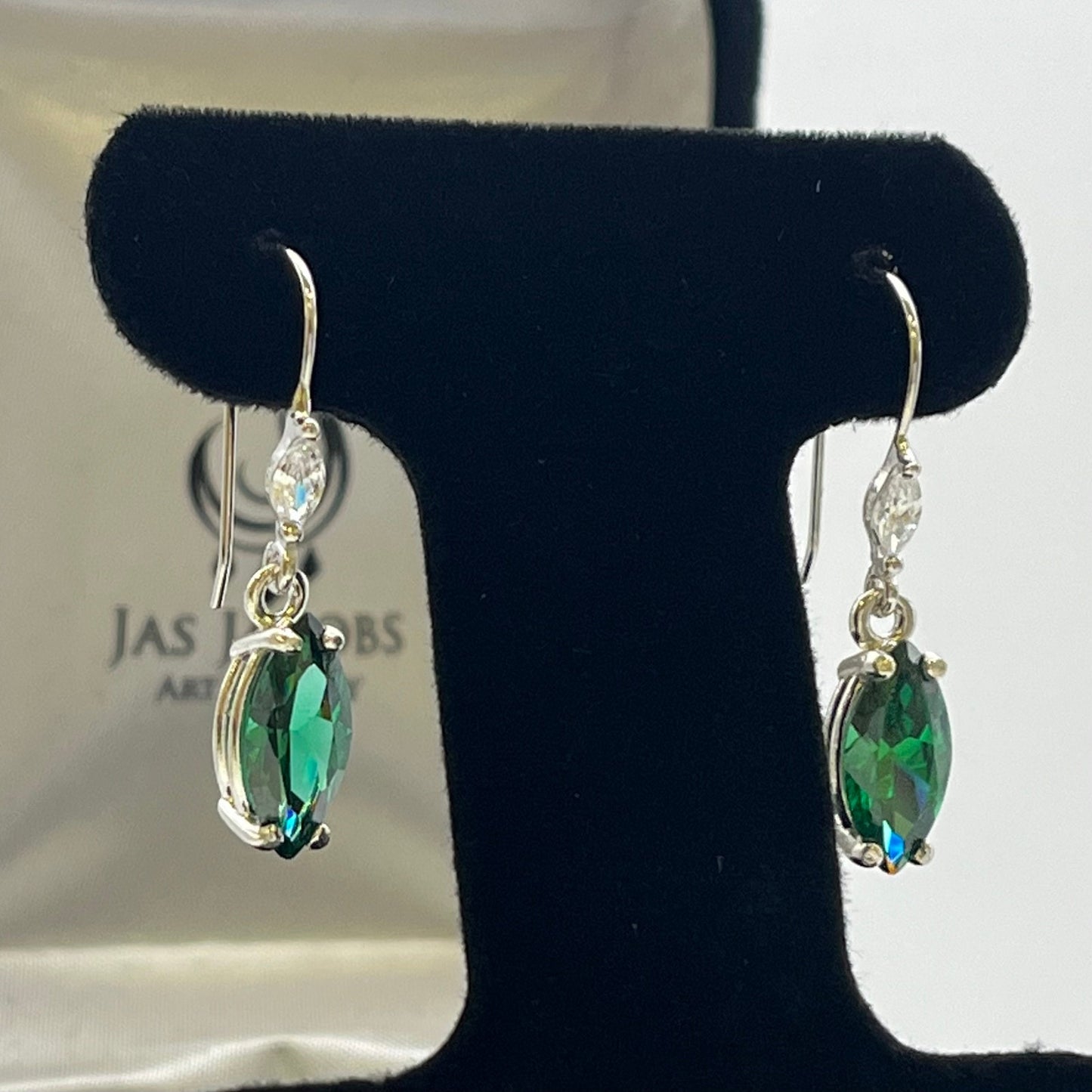 Beautiful 4ctw Marquise Cut Emerald Earrings