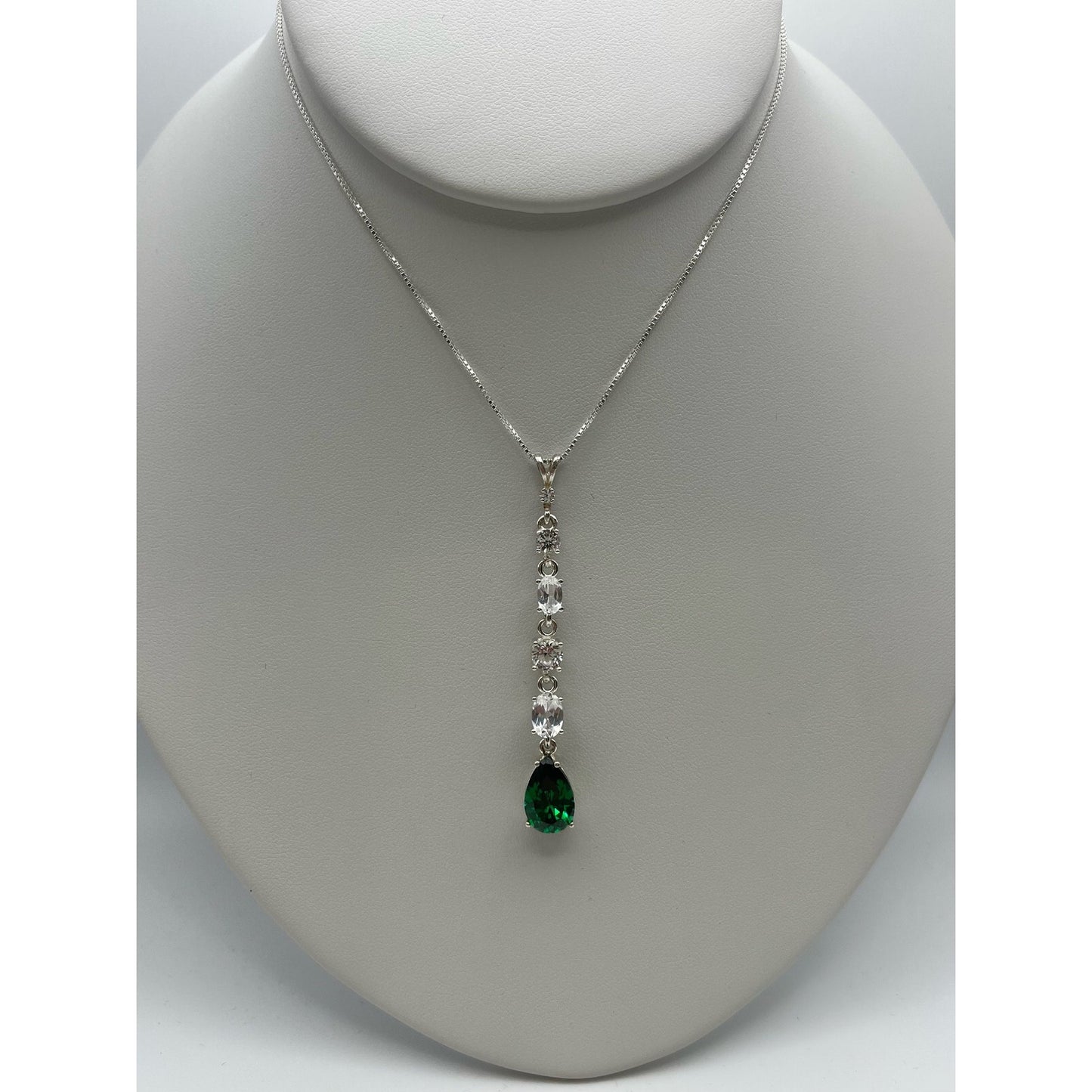 Gorgeous 11ctw Pear Cut Emerald Earrings White Sapphire Earrings Sterling Silver