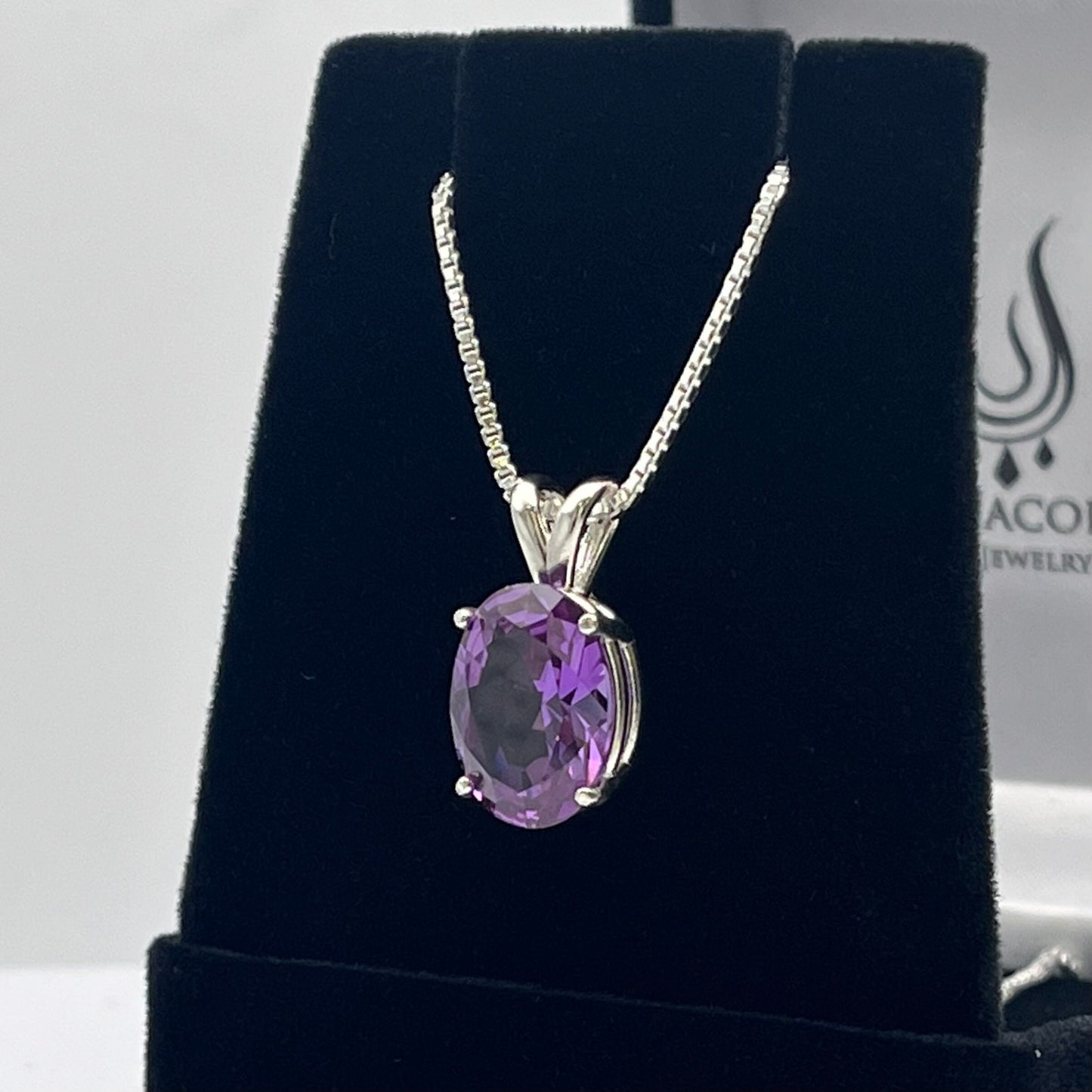 Gorgeous 7ct Oval Cut Alexandrite Necklace Color Change Alexandrite Necklace