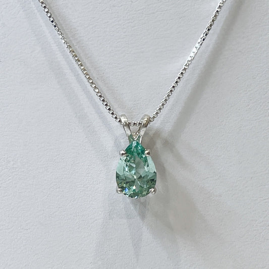 BEAUTIFUL 2ct Sea Foam Green Spinel Necklace Sterling Silver Gift Jewelry Trends Trending Pear Cut Ice Green Moissanite