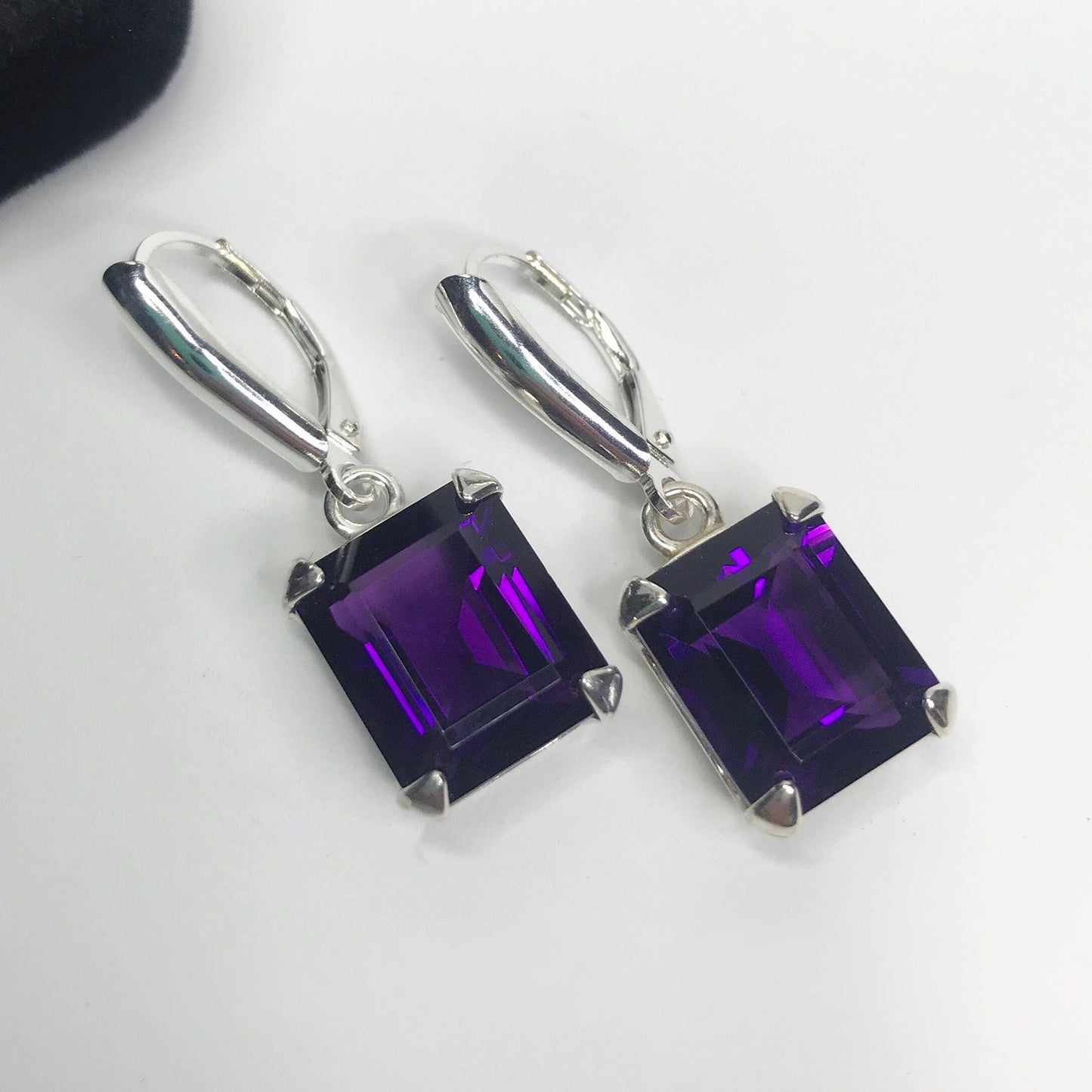 Beautiful 11ctw Royal Purple Amethyst Earrings in Sterling Silver