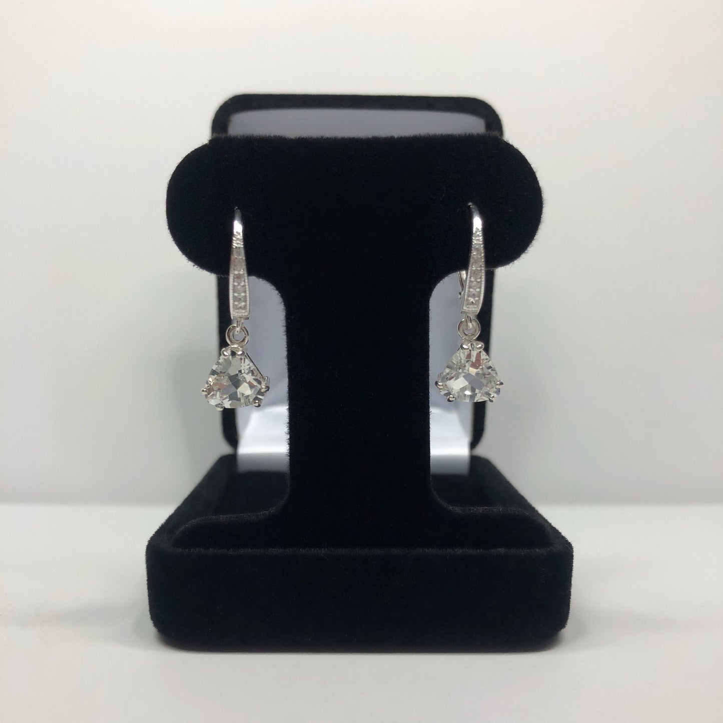 Gorgeous 4ctw Trillion Cut White Topaz Earrings in Sterling Silver