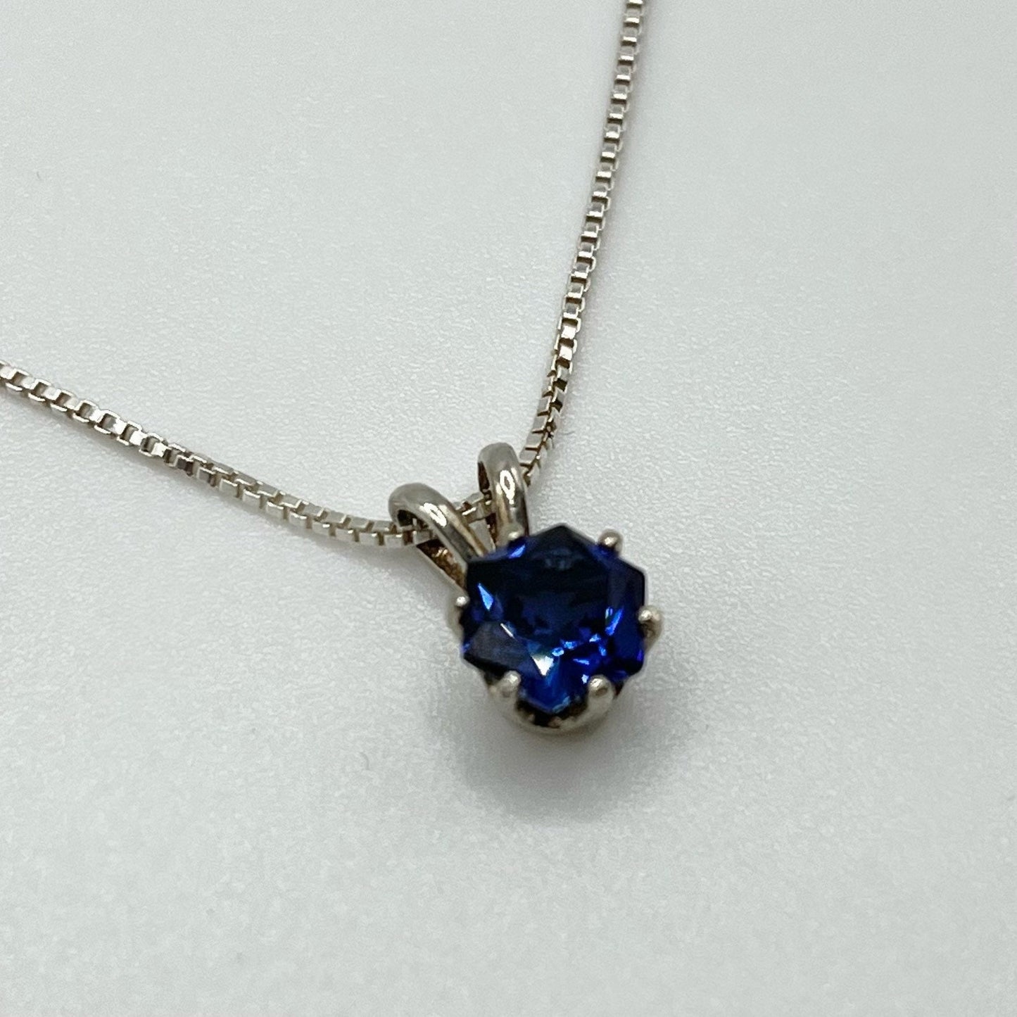 BEAUTIFUL 1ct Hexagon Cut Sapphire Necklace Sterling Silver Solitaire Pendant Necklace Fine Jewelry Gifts Jewelry Blue Sapphire