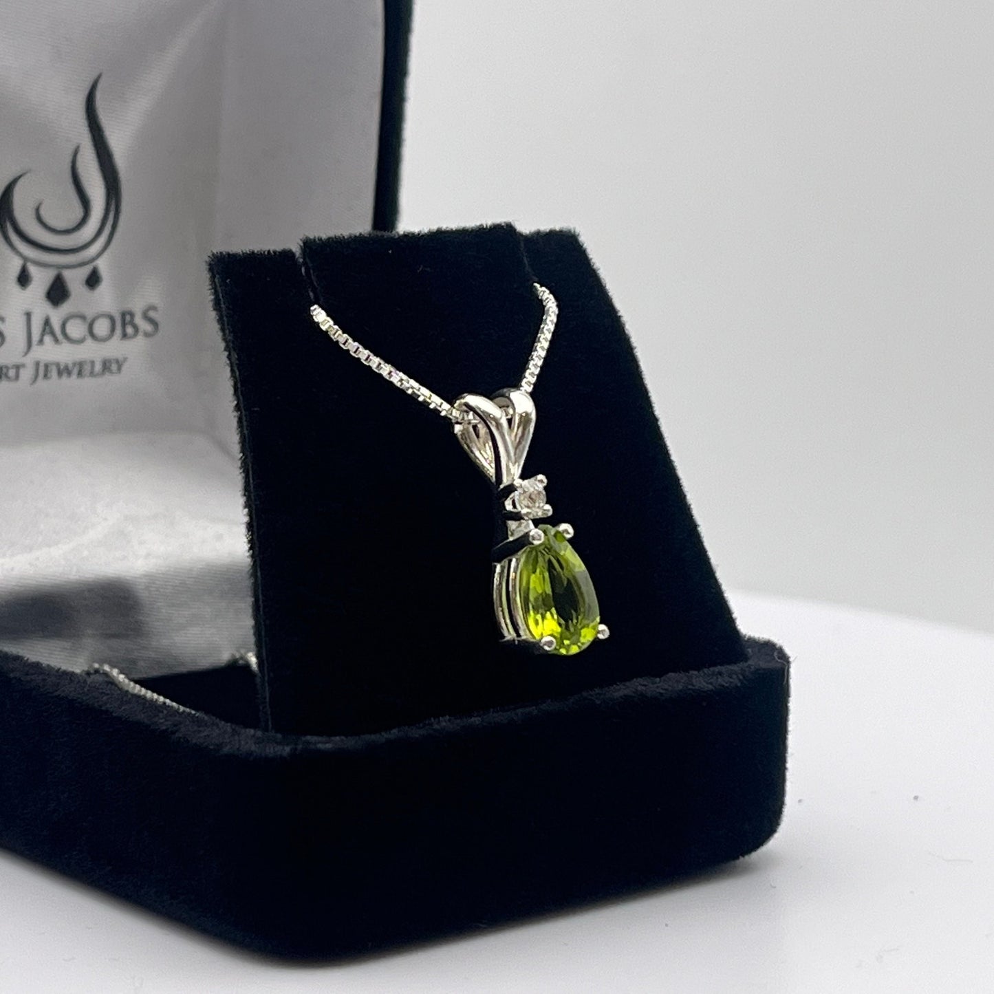 BEAUTIFUL 1.25ctw Pear Cut Peridot Necklace Peridot Pendant Sterling Silver Trending Jewelry Gift August Birthstone 16” 18”