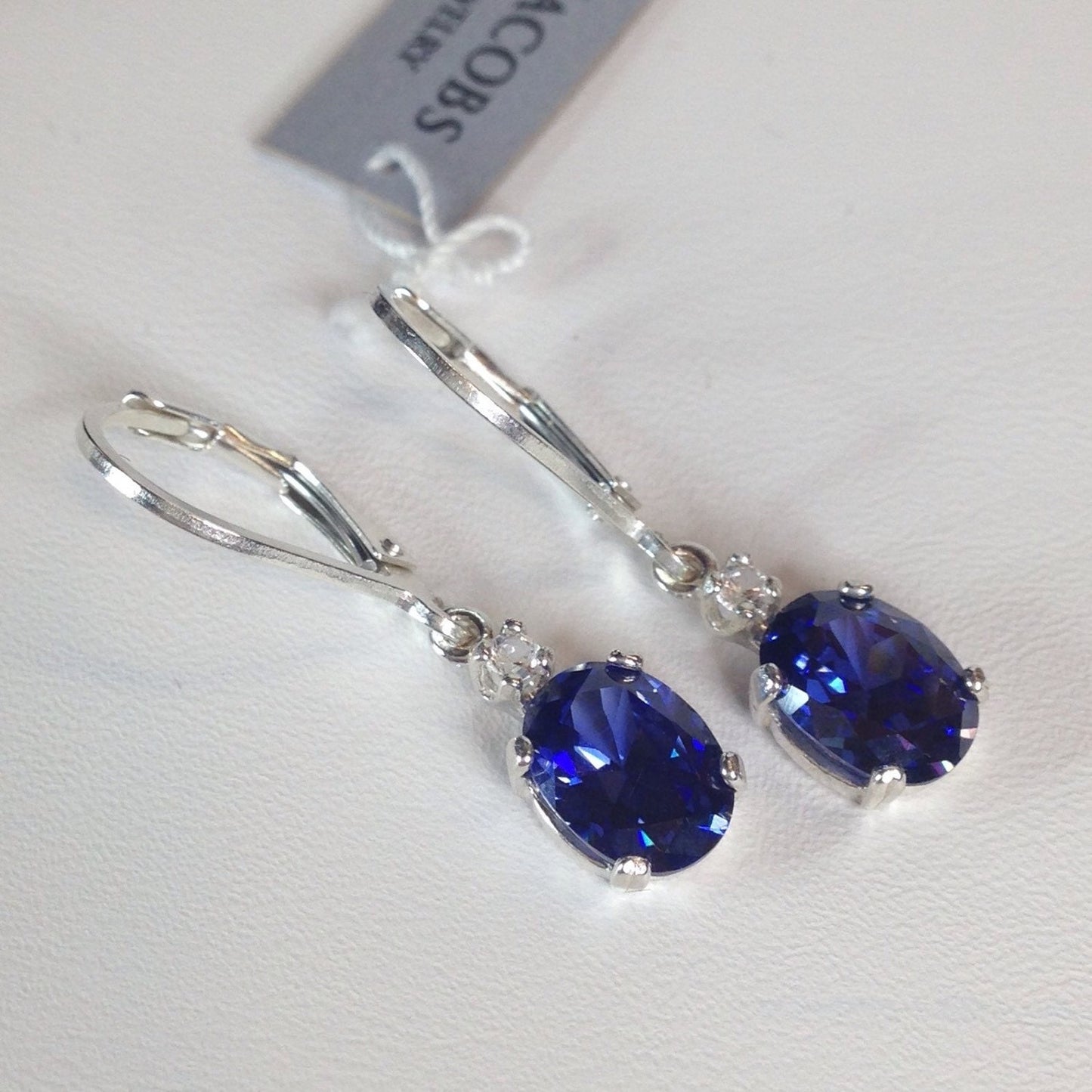Beautiful 2.3ctw Tanzanite & White Sapphire in Sterling Silver Tanzanite Earrings