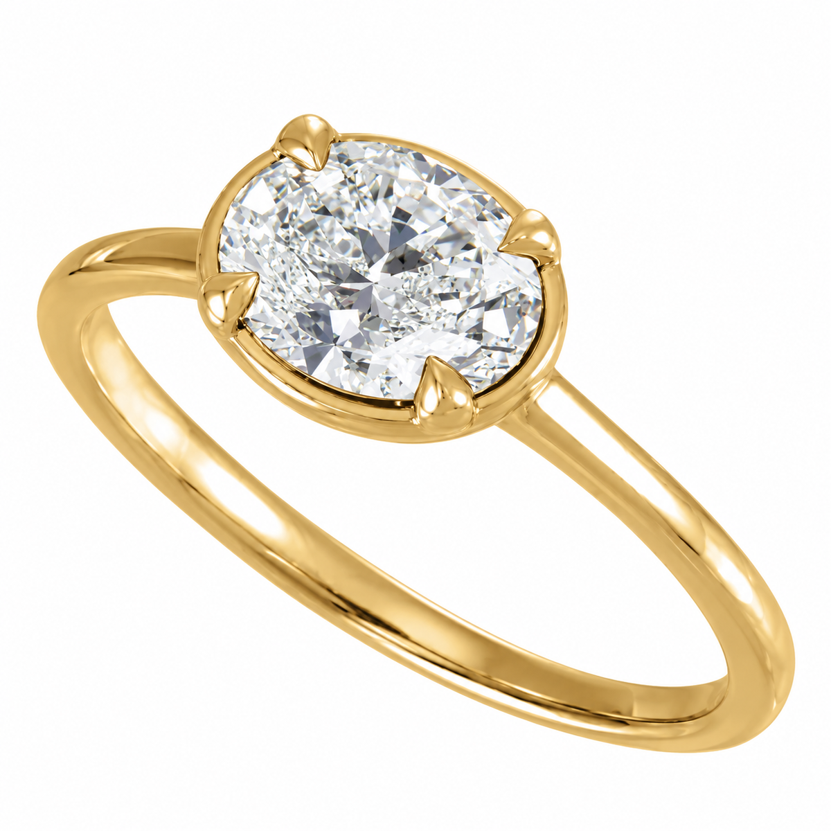 1.25ct Lab Grown Diamond East-West Oval Ring