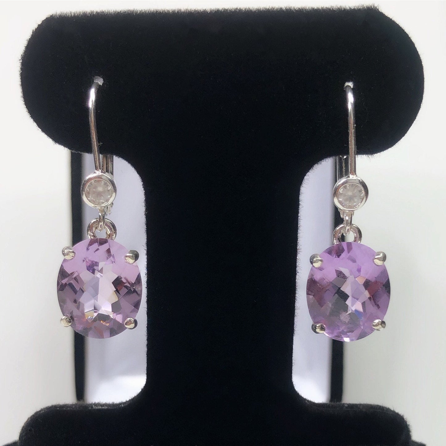 Beautiful 8ctw Lavender Amethyst Earrings Rose de France earrings