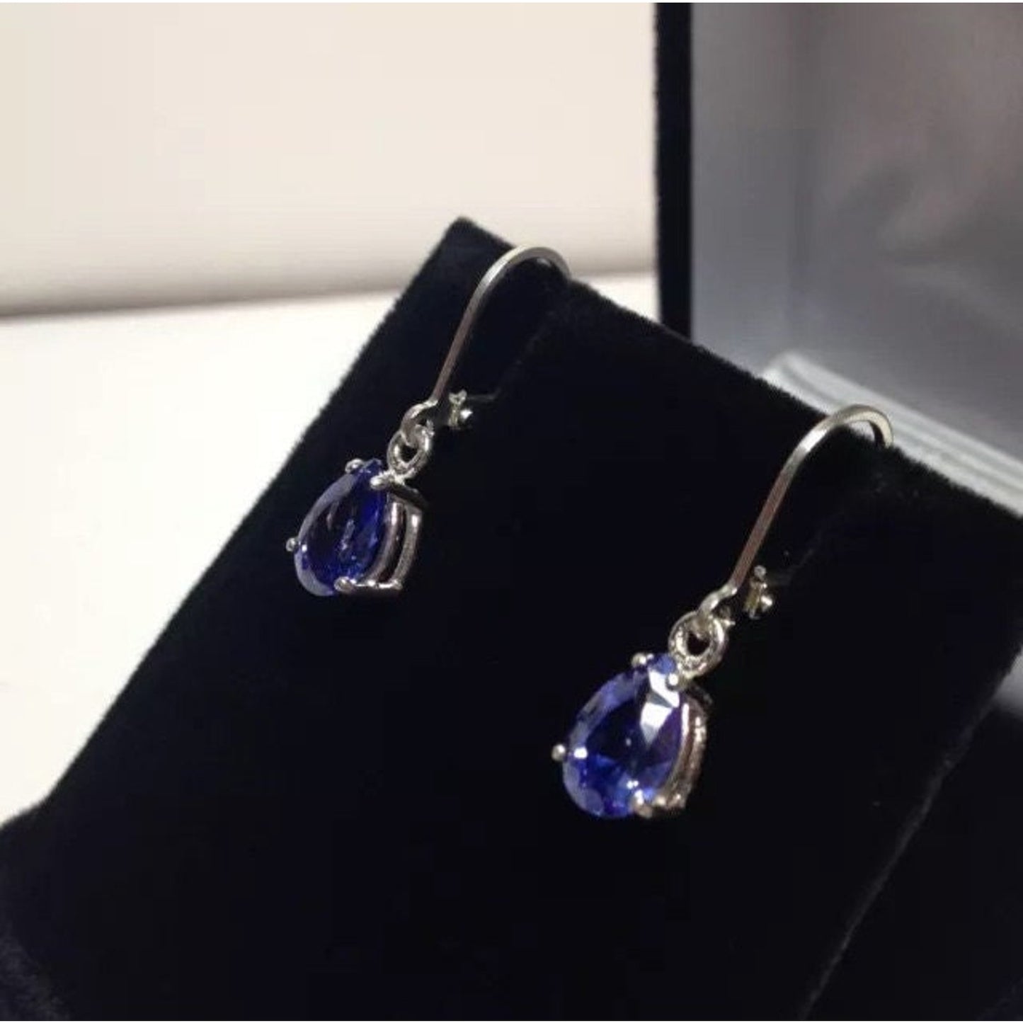 Beautiful 4.5ctw Pear Cut Tanzanite Earrings Jewelry Gift December Birthstone
