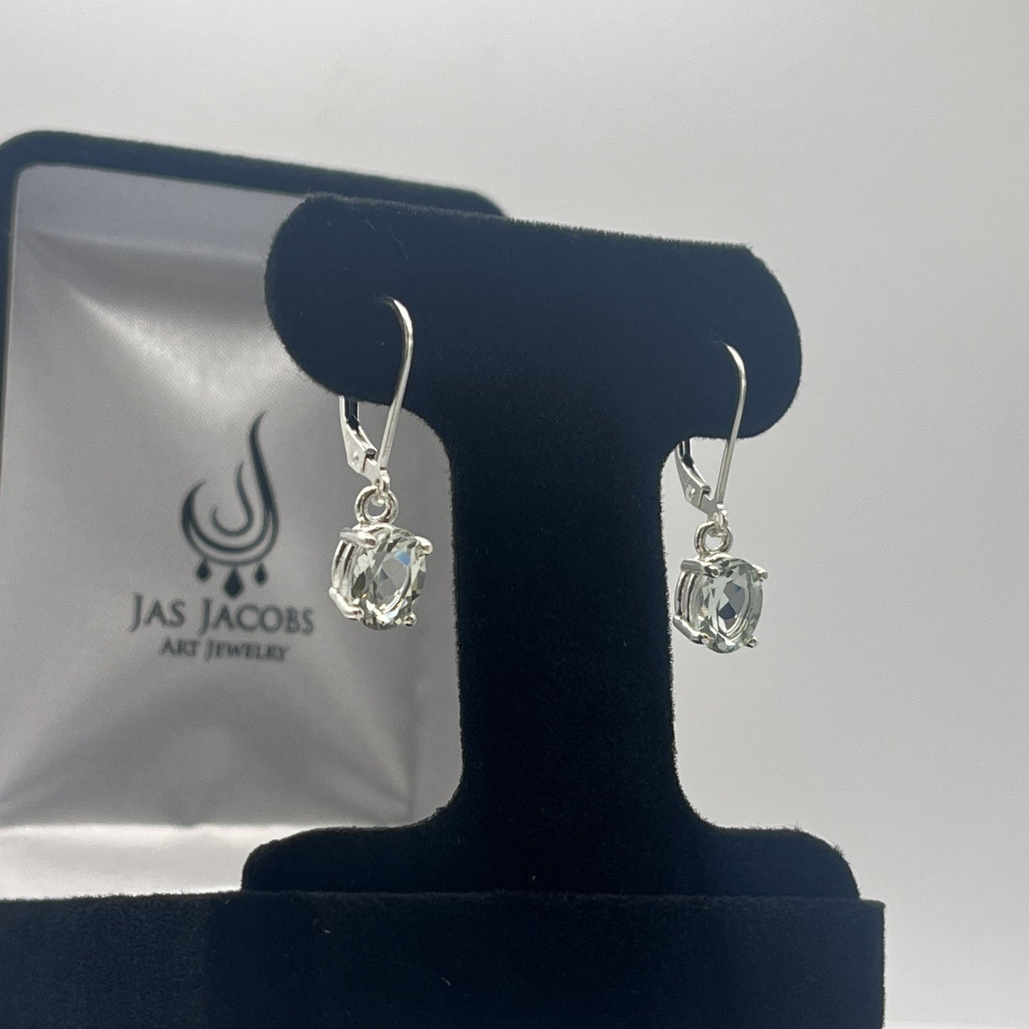 Beautiful 2.3ctw Pale Green Quartz in Sterling Silver Green Amethyst Earrings