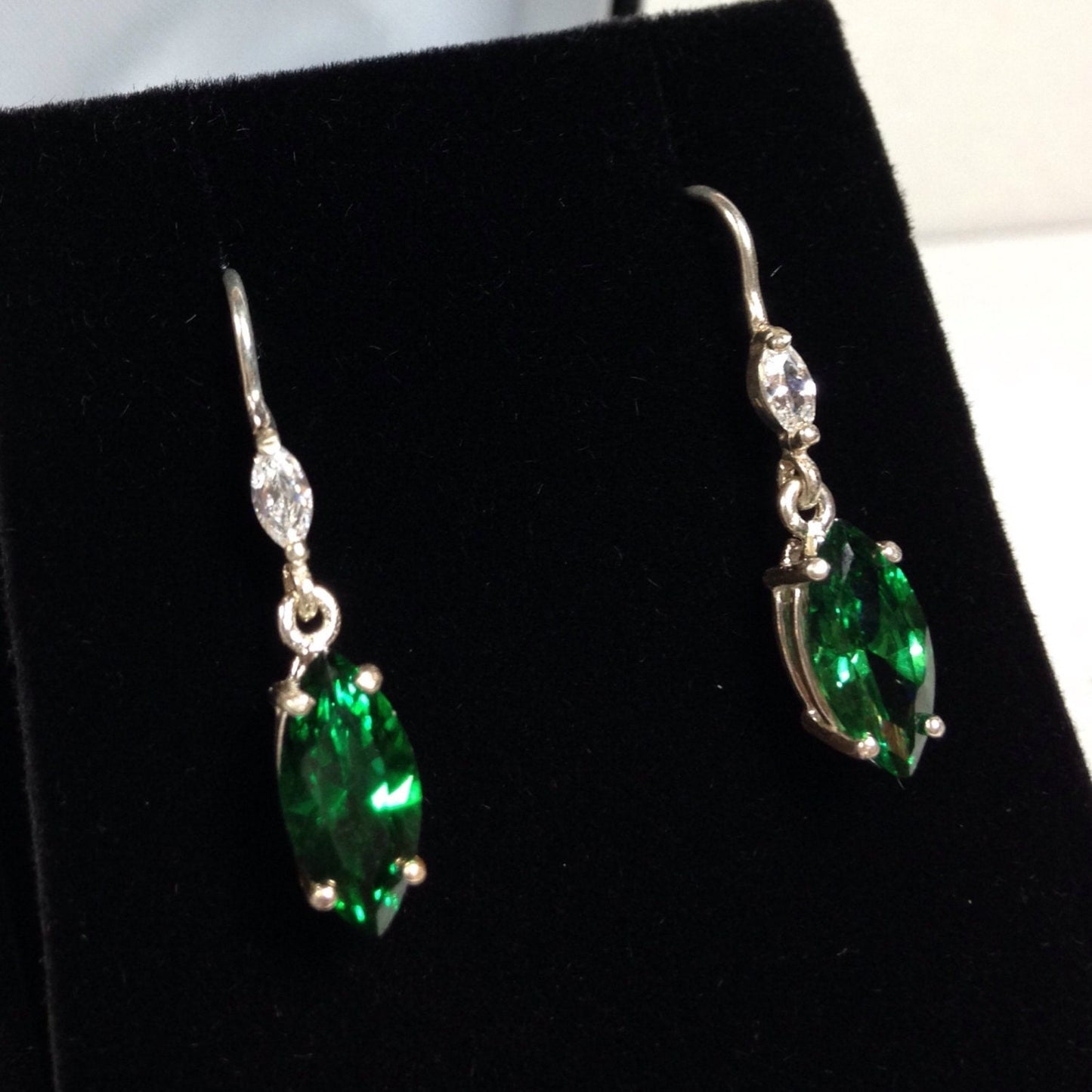 Beautiful 4ctw Marquise Cut Emerald Earrings