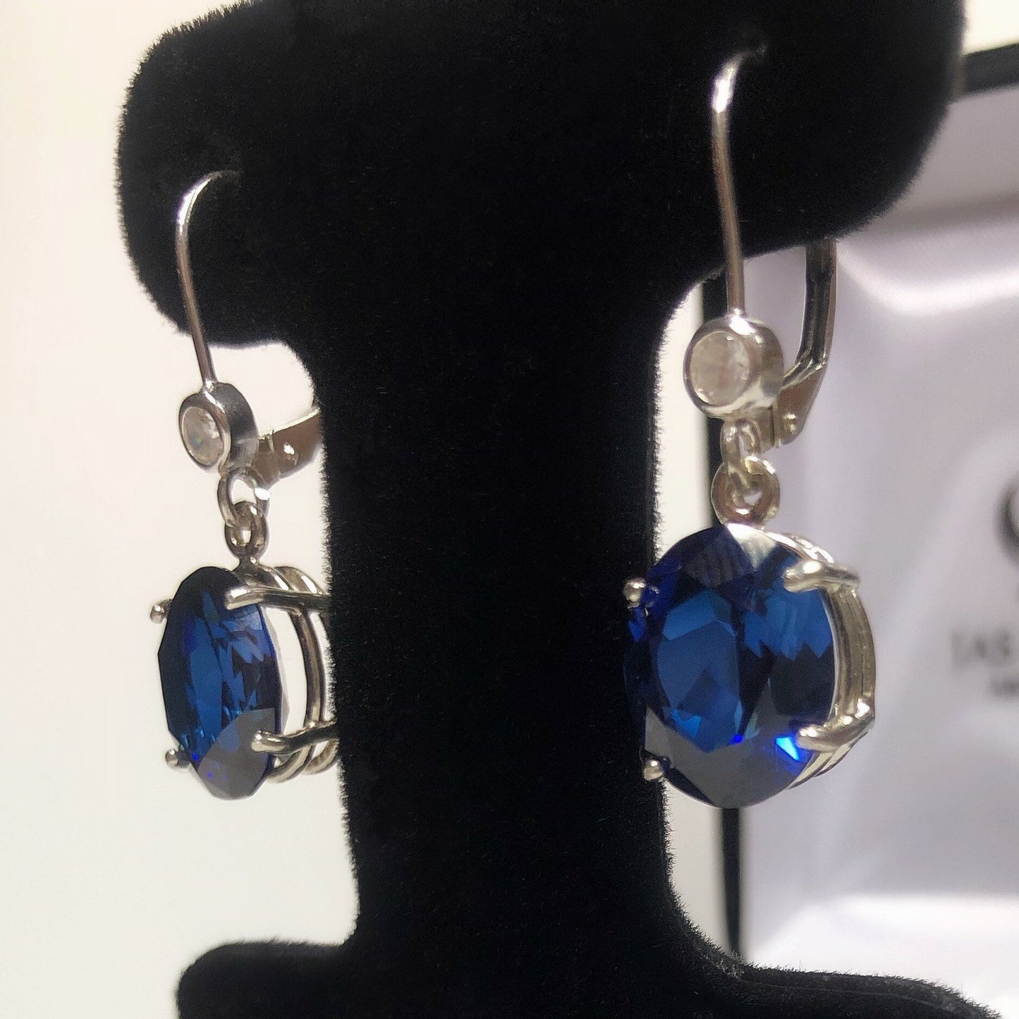 Beautiful 12ctw Oval Cut Sapphire Earrings in Sterling Silver