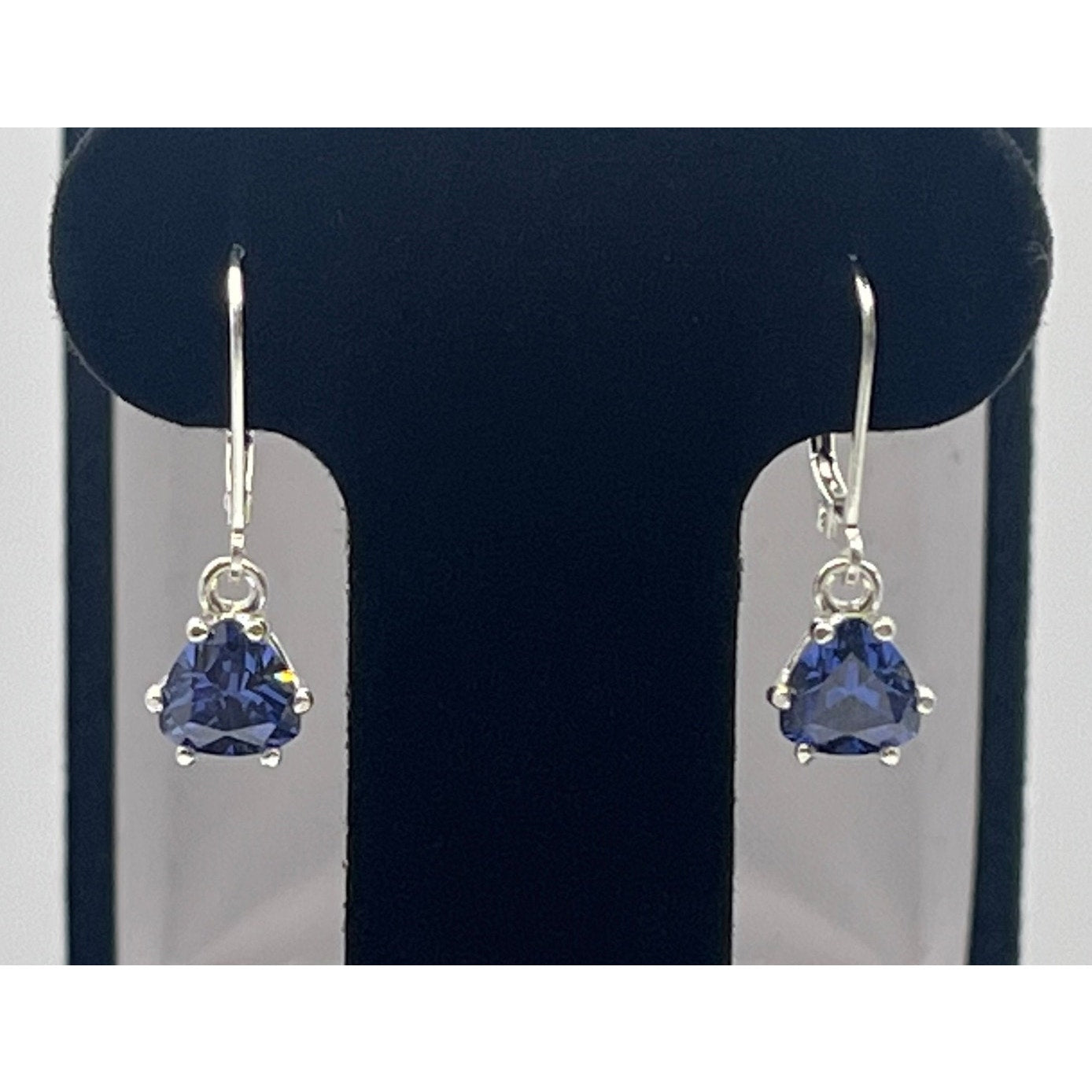 Beautiful 2.5ctw Trillion Cut Tanzanite Earrings in Sterling Silver