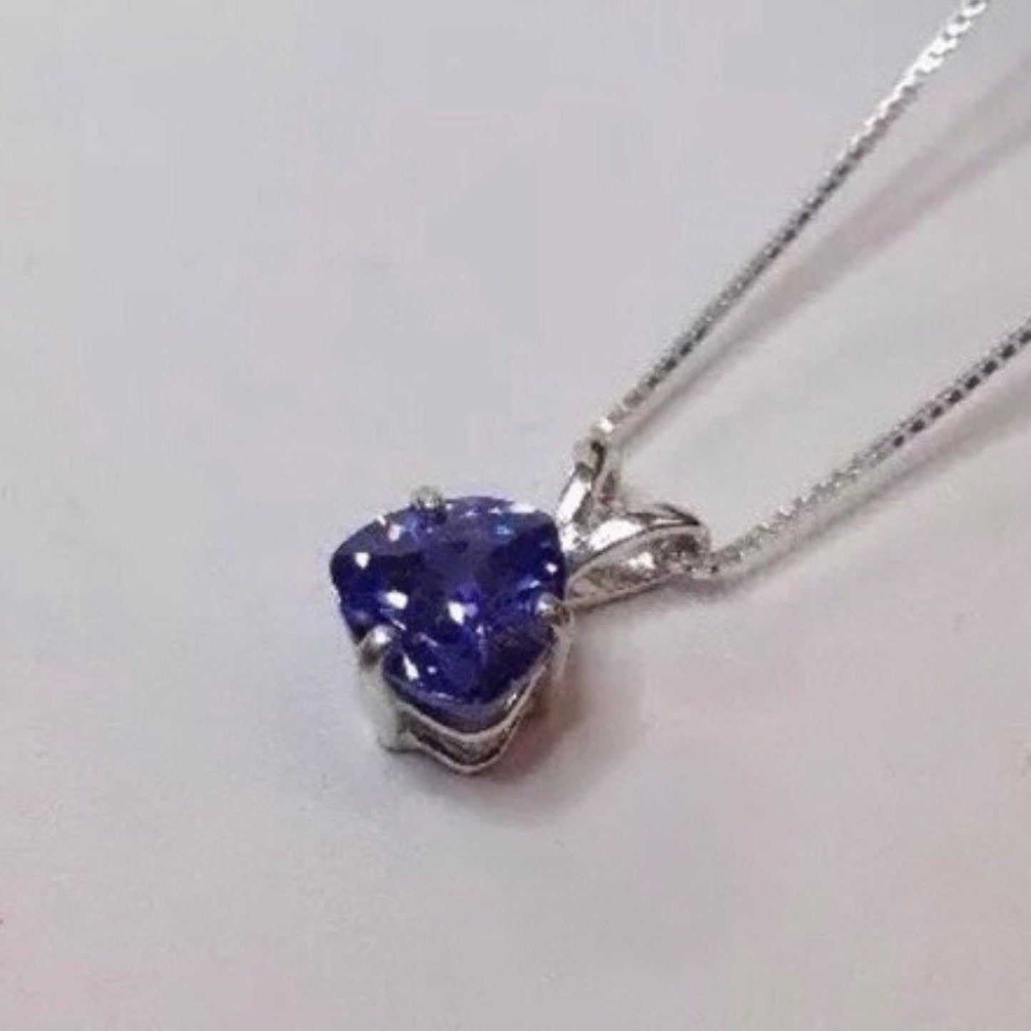 Beautiful 2ct Trillion Cut Tanzanite & Sterling Silver Pendant Necklace Trillion Cut Tanzanite Fine Jewelry Trends 2ct Tanzanite Pendant