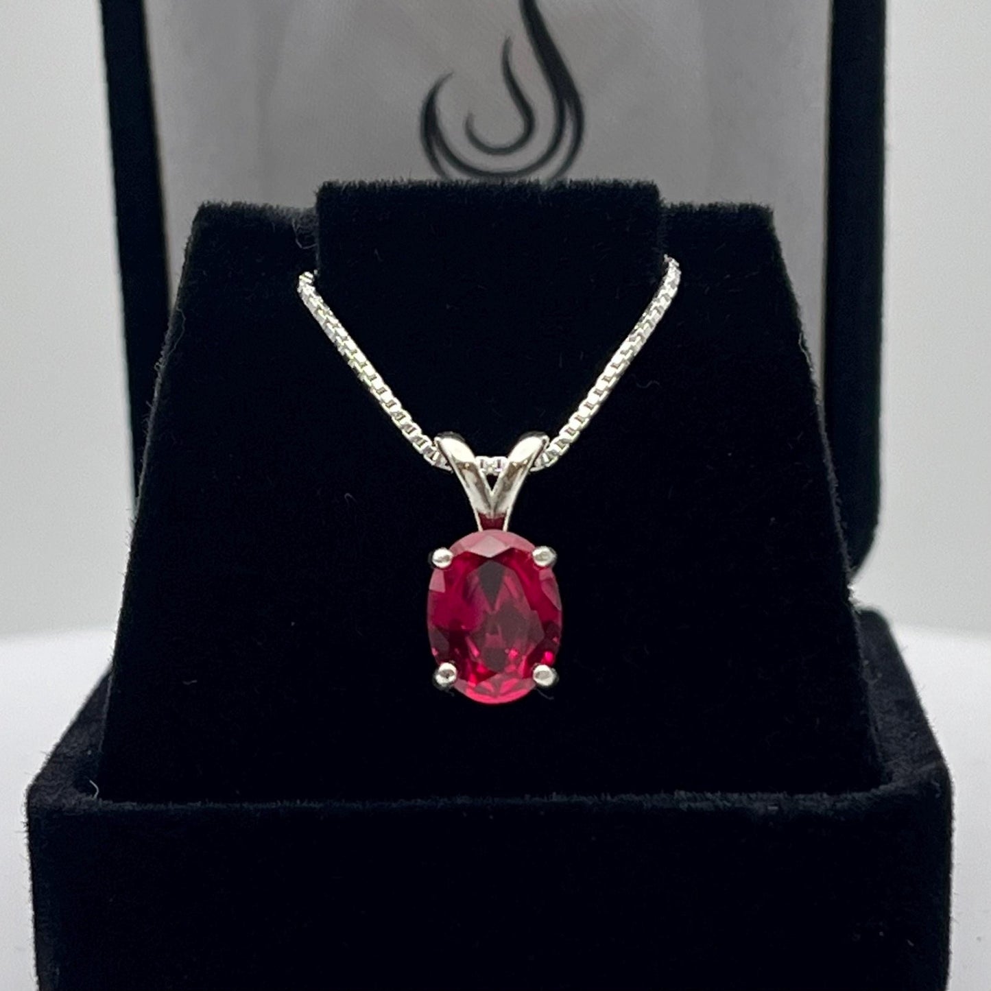 Beautiful 2ct Oval Cut Ruby Necklace Solitaire Pendant