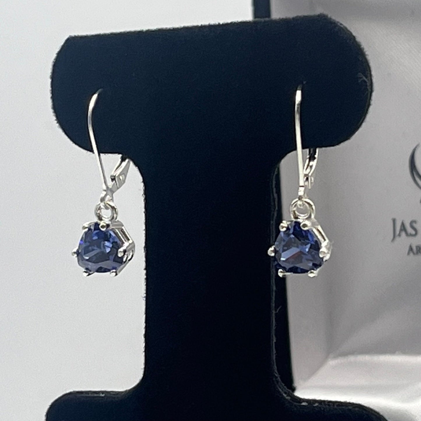 Beautiful 2.5ctw Trillion Cut Tanzanite Earrings in Sterling Silver