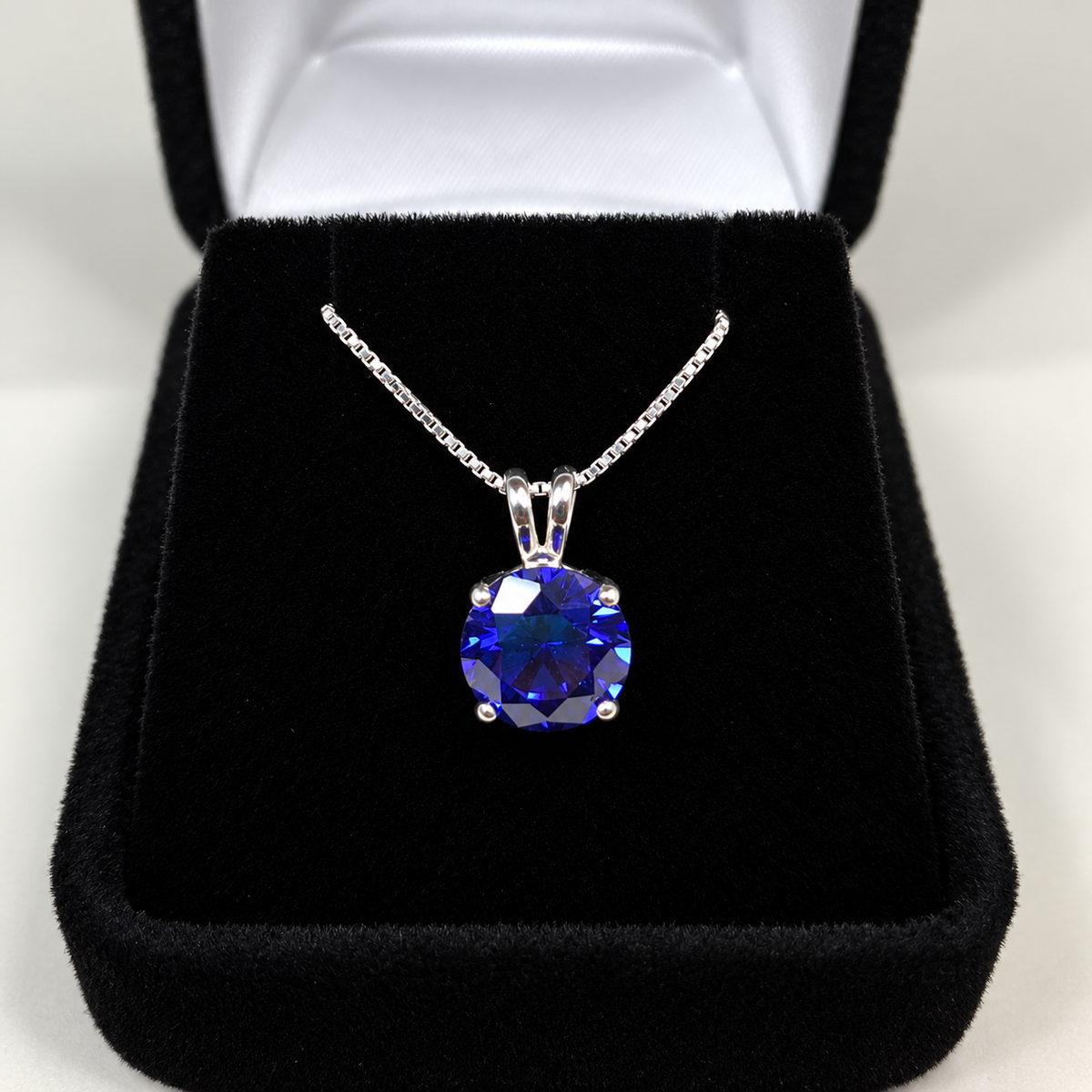 1.5ct Round Tanzanite Solitaire Pendant Necklace