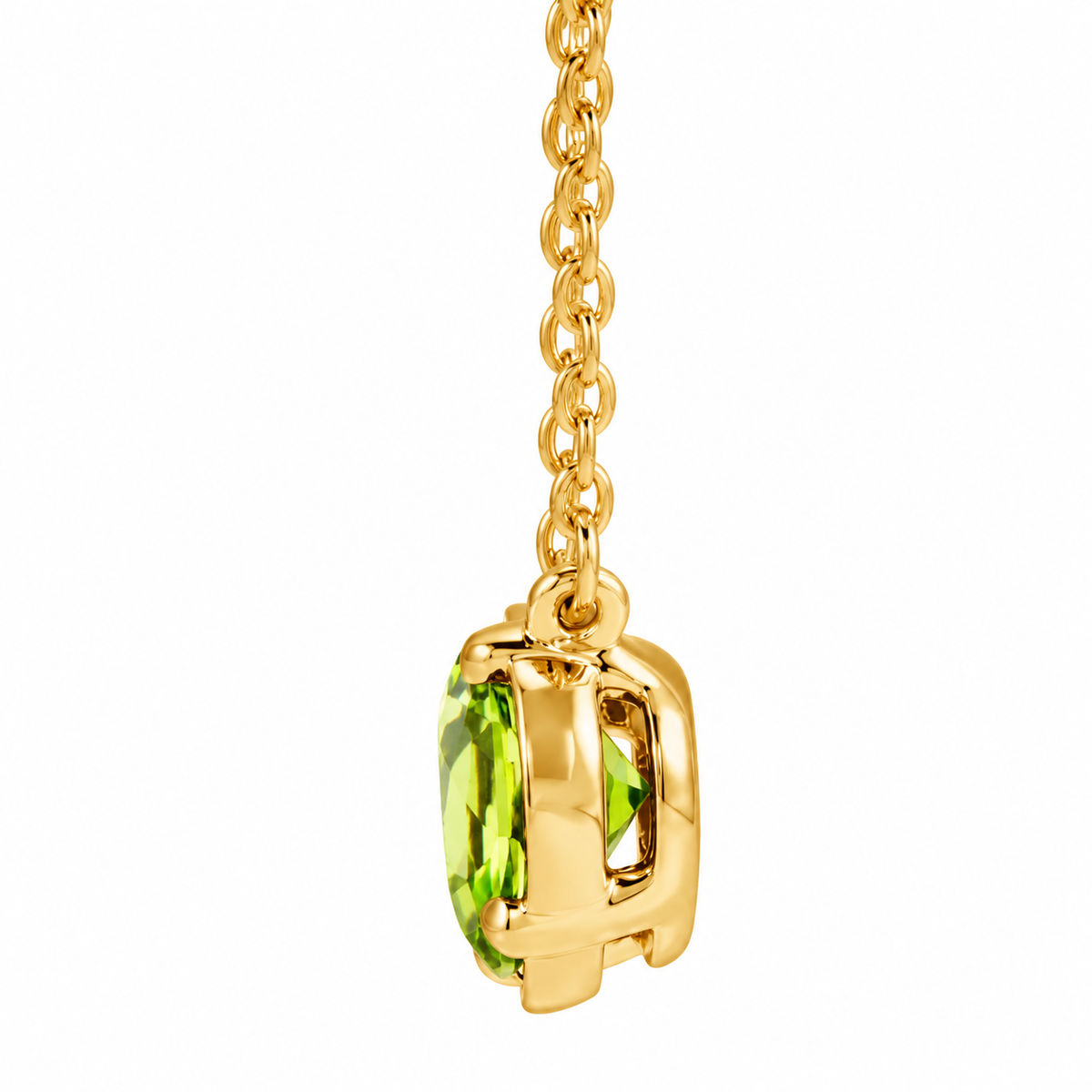 1.3ct Oval Cut Natural Peridot Necklace – Modern Minimalist