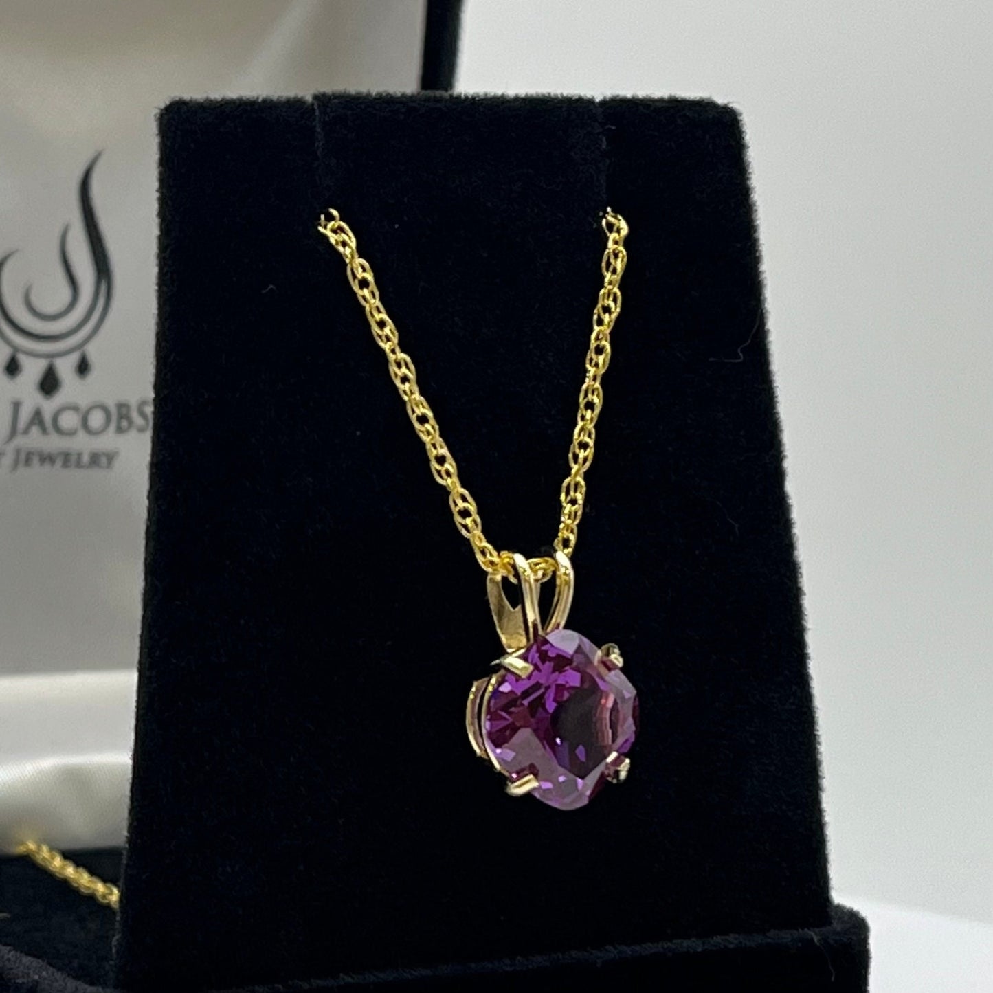 Gorgeous 14k Gold 5ct Cushion Cut Corundum Alexandrite Pendant Necklace Cushion Alexandrite Trending Jewelry Gift June
