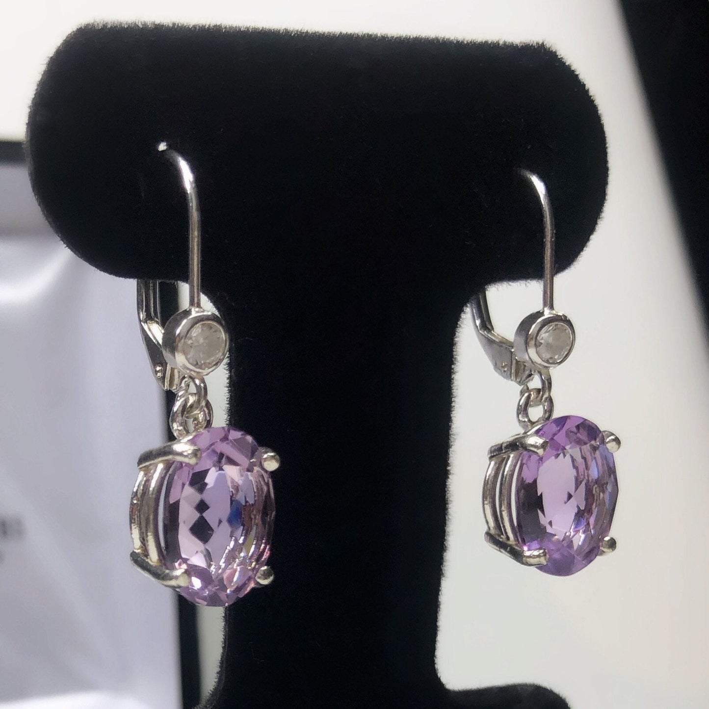 Beautiful 8ctw Lavender Amethyst Earrings Rose de France earrings