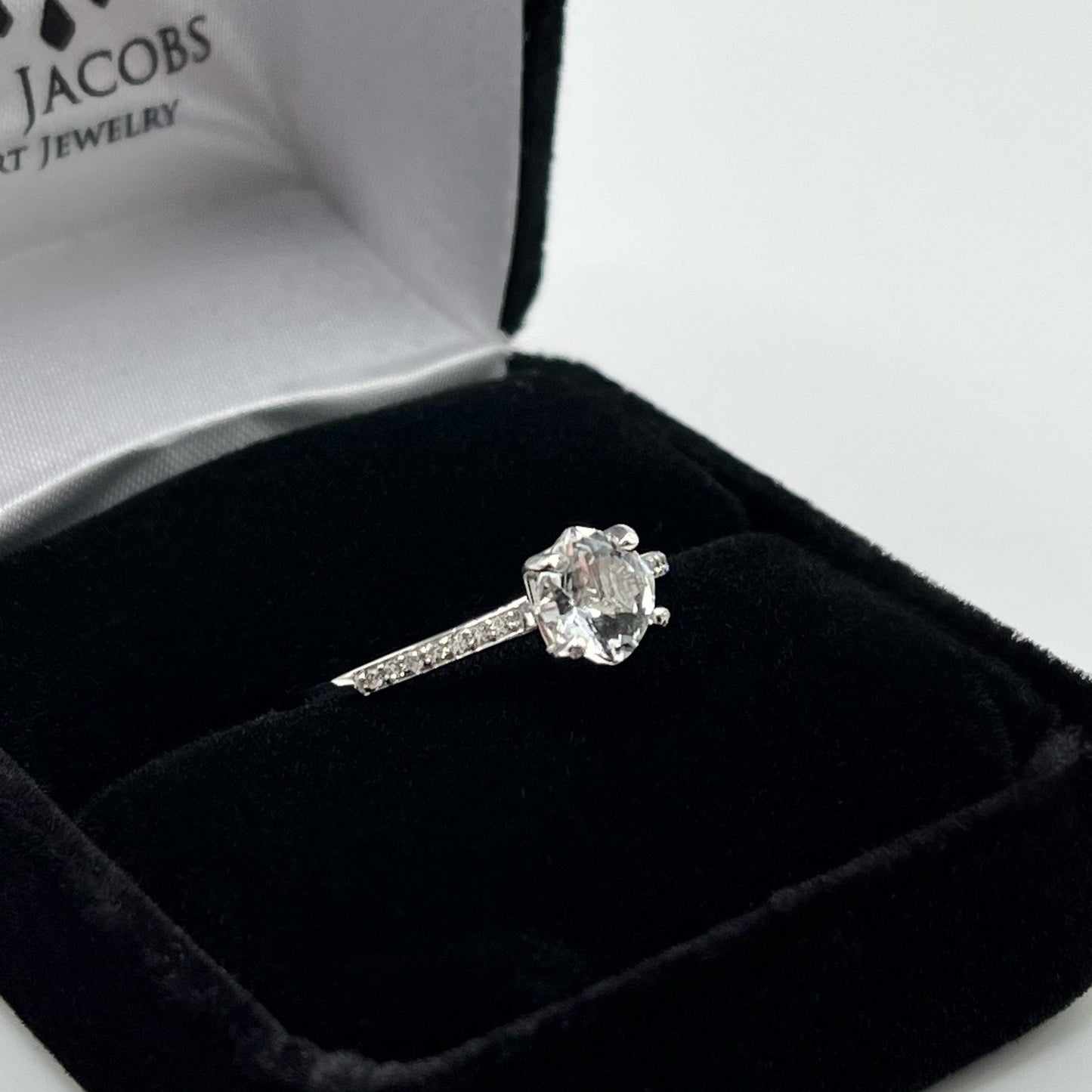 Beautiful 1ctw Cushion Cut White Topaz Ring Sterling Silver Stackable Promise Ring Engagement Ring Anniversary Band