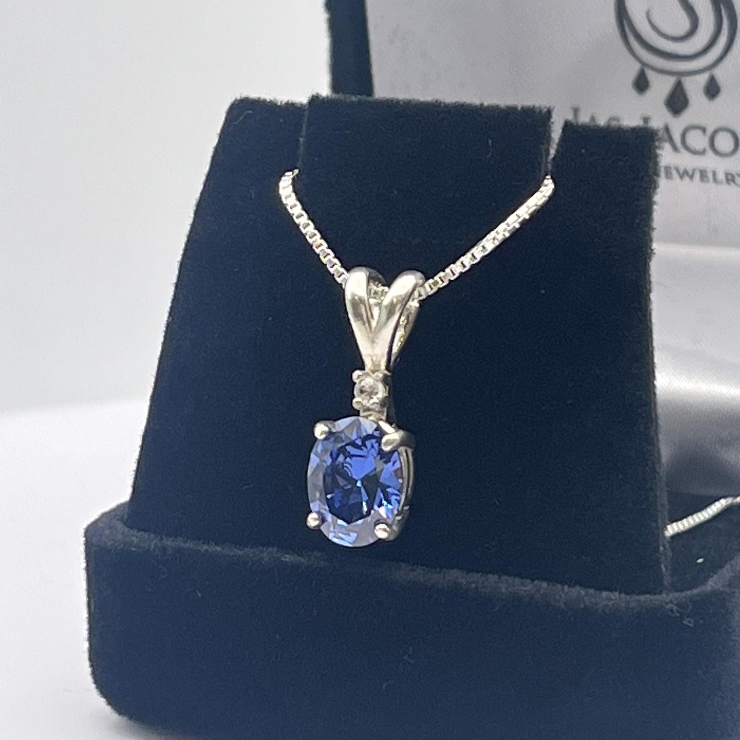 Beautiful Tanzanite & White Sapphire Pendant Necklace Sterling Silver Oval Cut Tanzanite Pendant Necklace with Accents Jewelry Trends Gift
