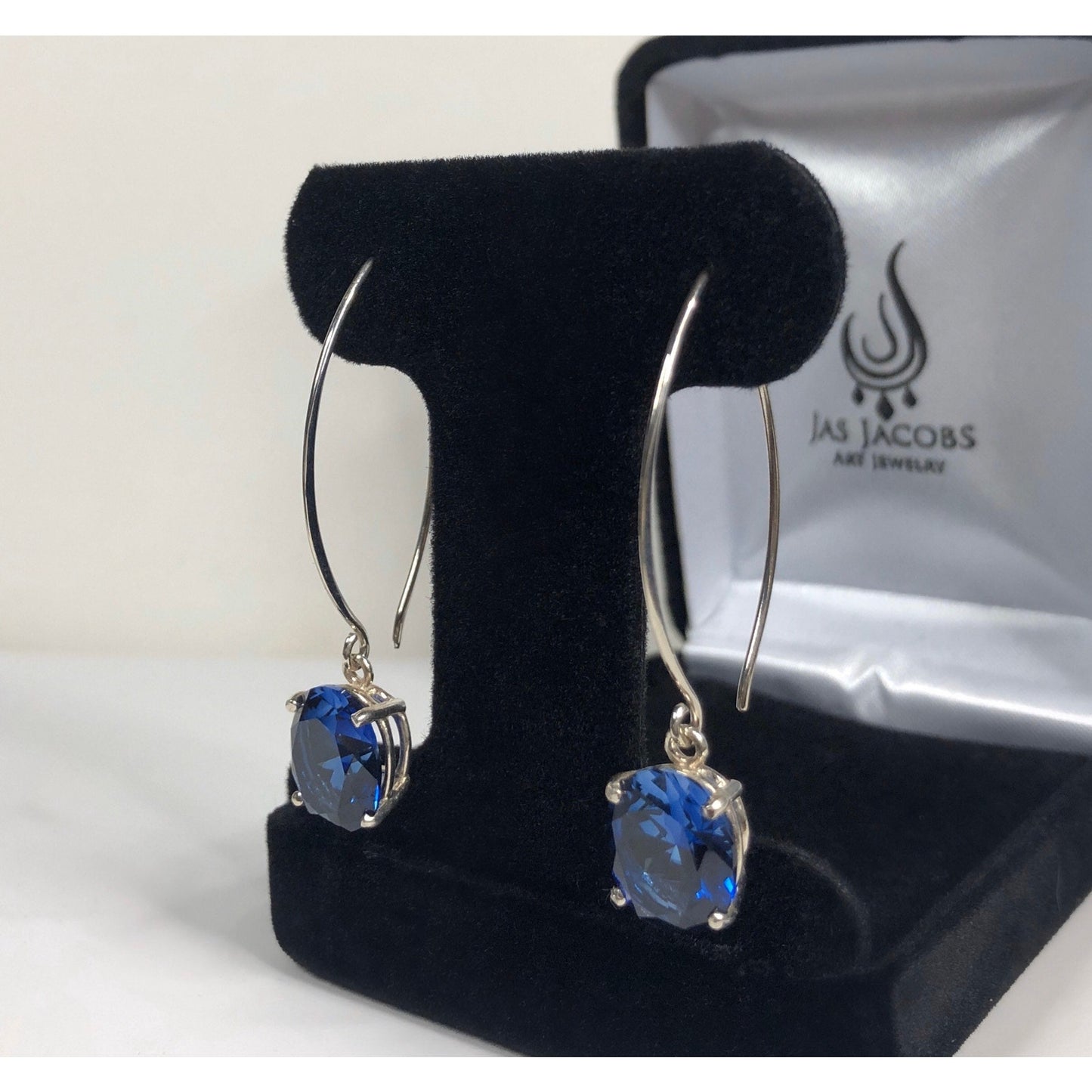 Beautiful 12ctw Oval Cut Sapphire Earrings in Sterling Silver