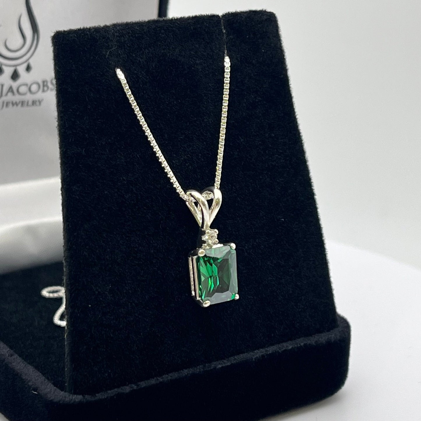 Beautiful 3ctw Emerald Cut Emerald Necklace Sterling Silver Pendant Necklace Jewelry Gift Trending Jewelry May Birthstone