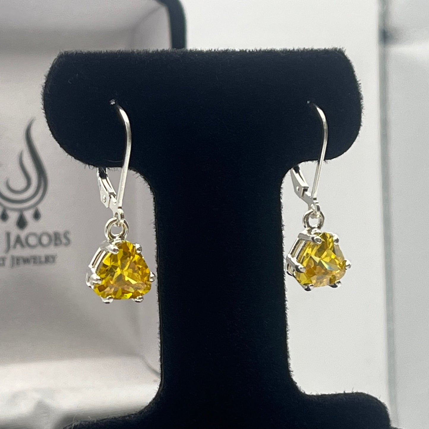 Beautiful 3.6ctw Trillion Cut Citrine Quartz in Sterling Silver Citrine Earrings