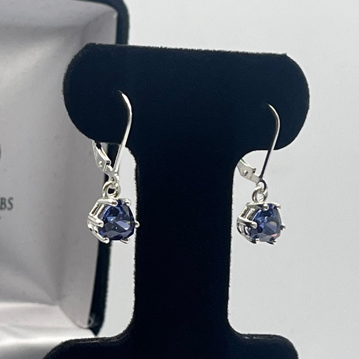 Beautiful 2.5ctw Trillion Cut Tanzanite Earrings in Sterling Silver