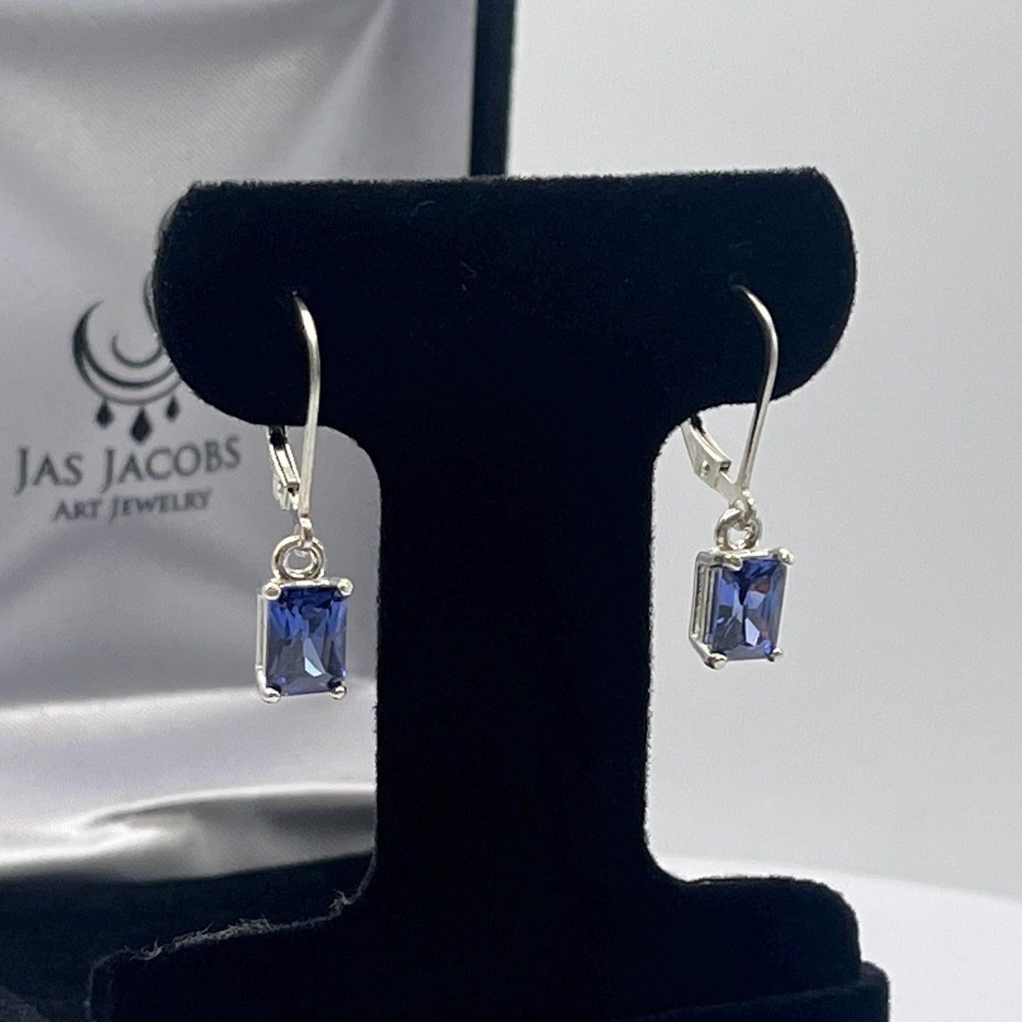 Beautiful 2ctw Emerald Cut Tanzanite Earrings in Sterling Silver