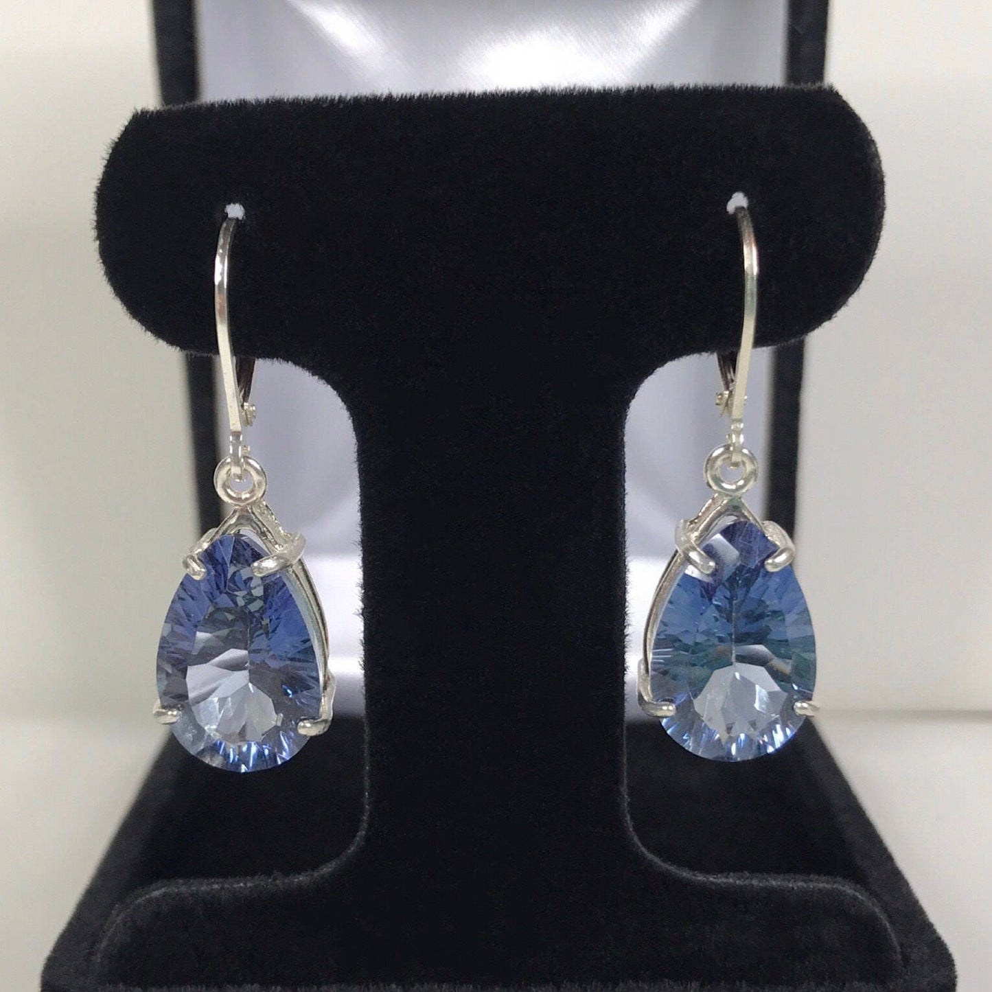 Gorgeous 10ctw Iolite Quartz Earrings in Sterling Silver Iolite Earrings