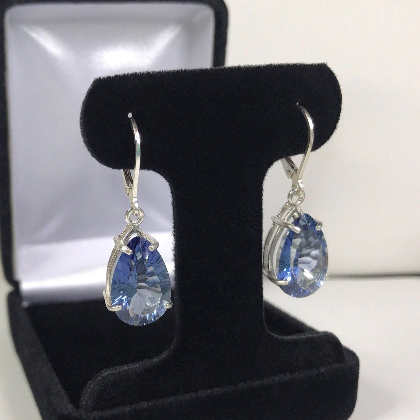 Gorgeous 10ctw Iolite Quartz Earrings in Sterling Silver Iolite Earrings
