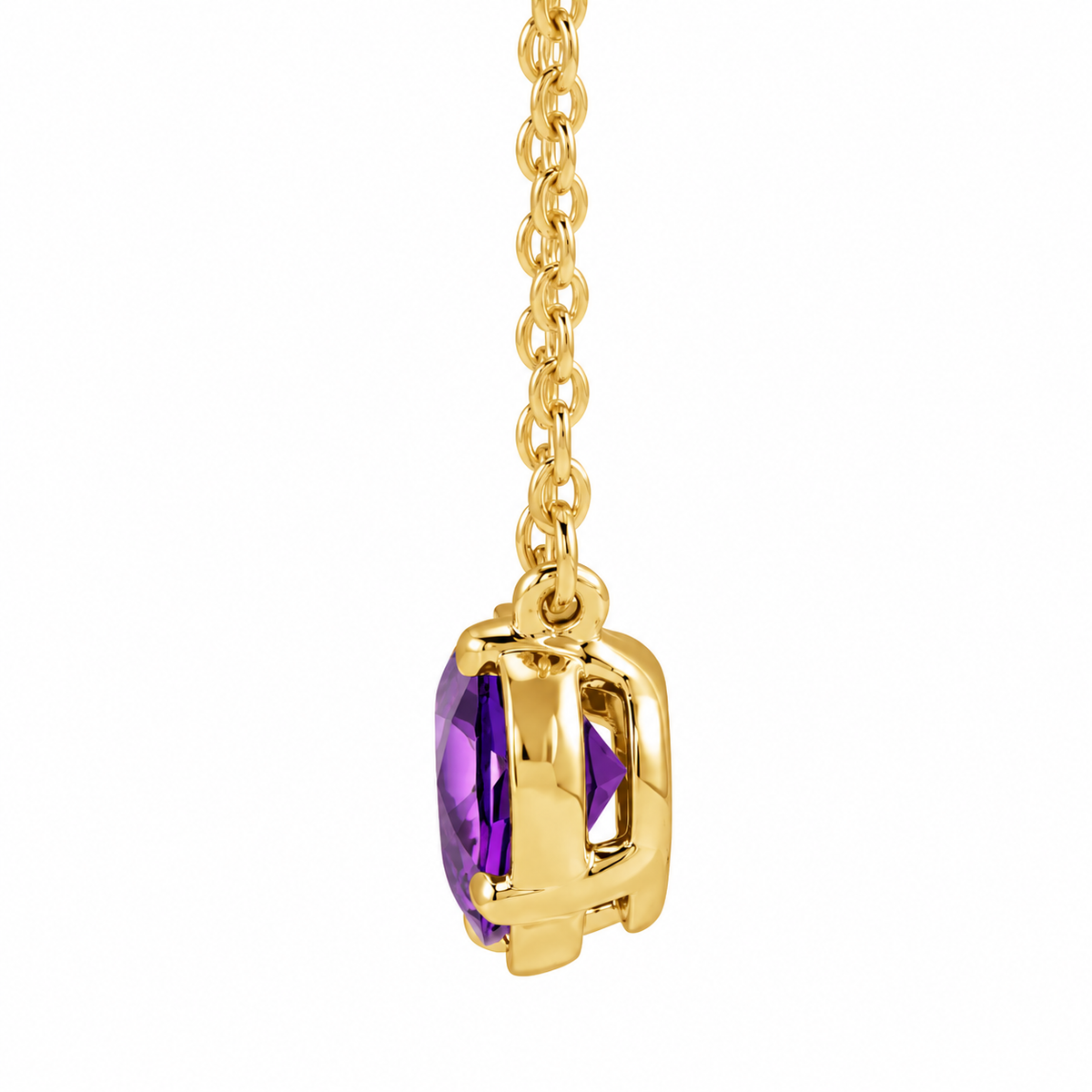 1.2ct Natural Oval Amethyst Necklace