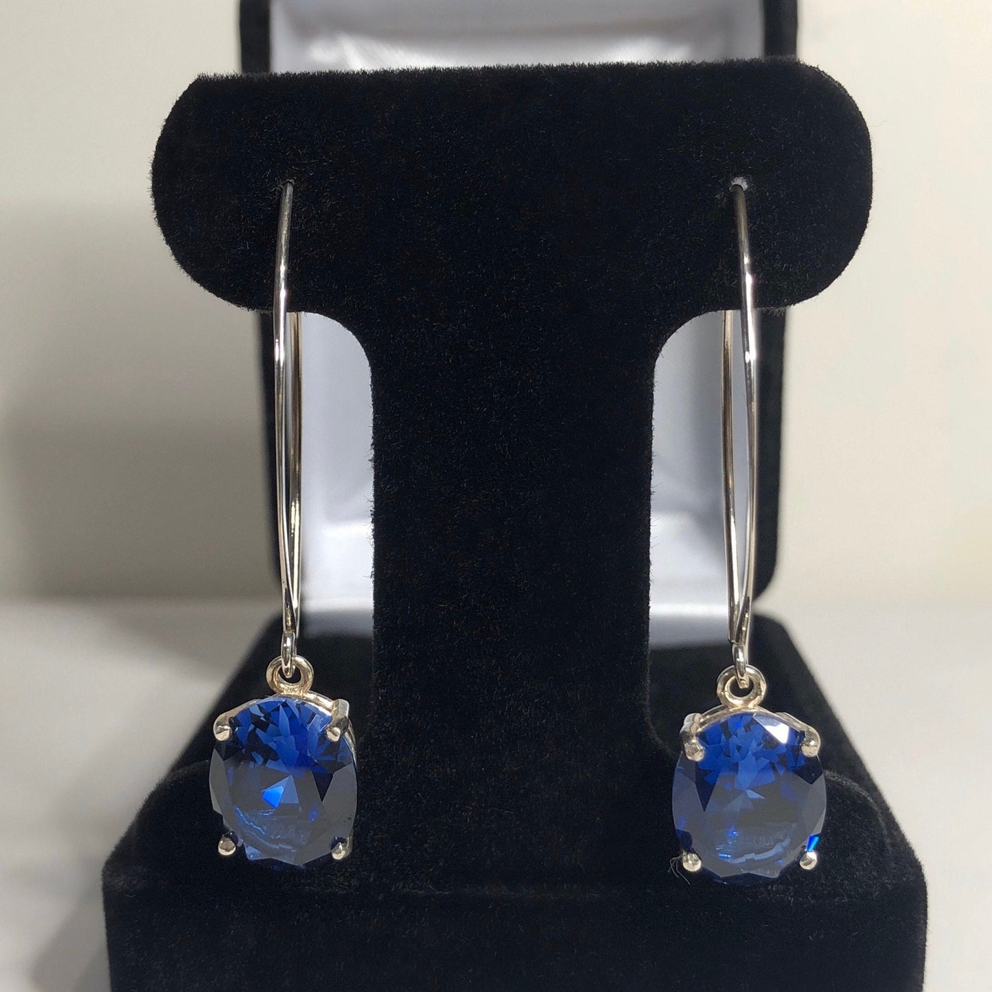 Beautiful 12ctw Oval Cut Sapphire Earrings in Sterling Silver