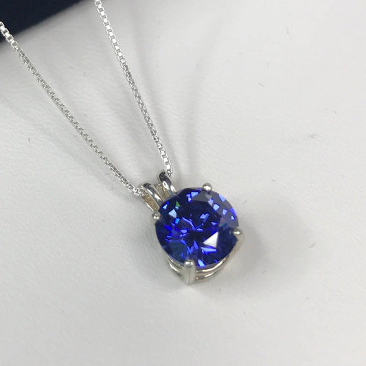 Beautiful 1.7ct Tanzanite Necklace Solitaire Tanzanite Pendant Jewelry Gift