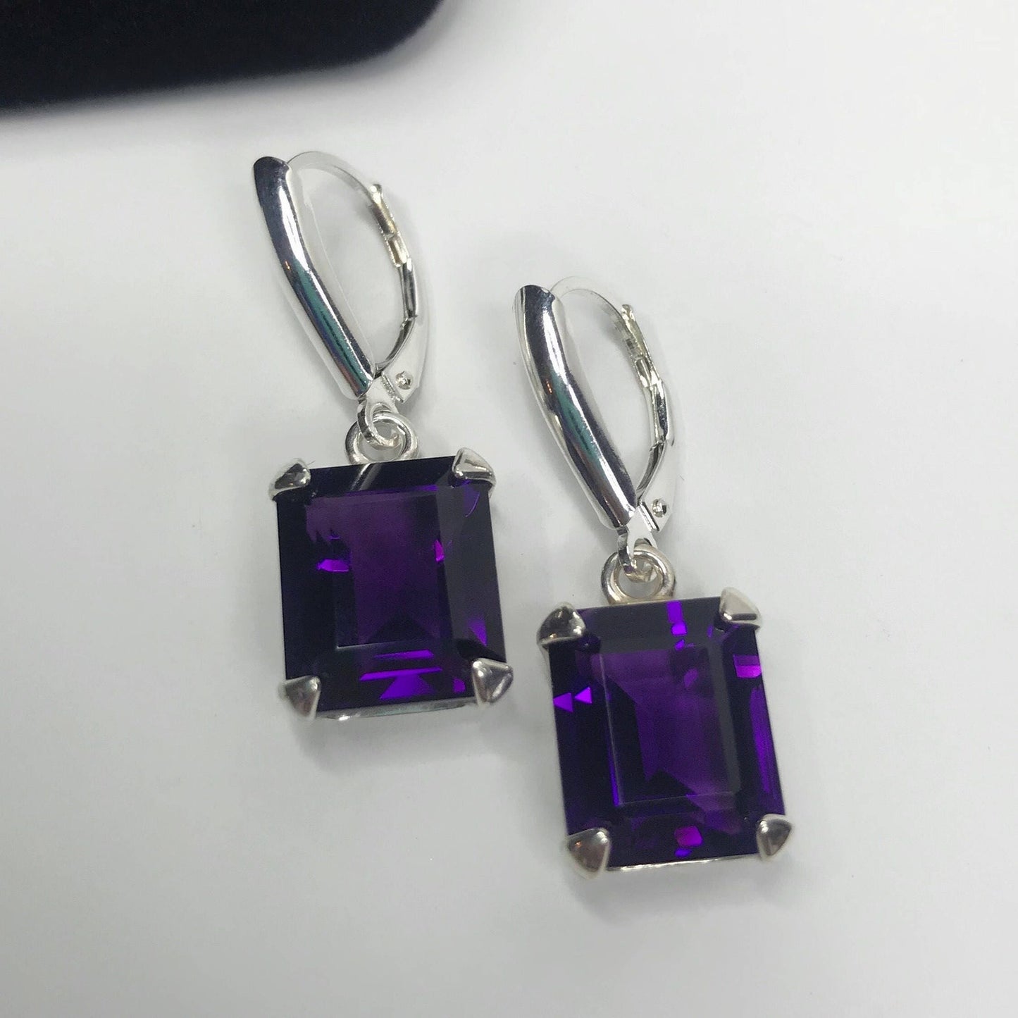 Beautiful 11ctw Royal Purple Amethyst Earrings in Sterling Silver