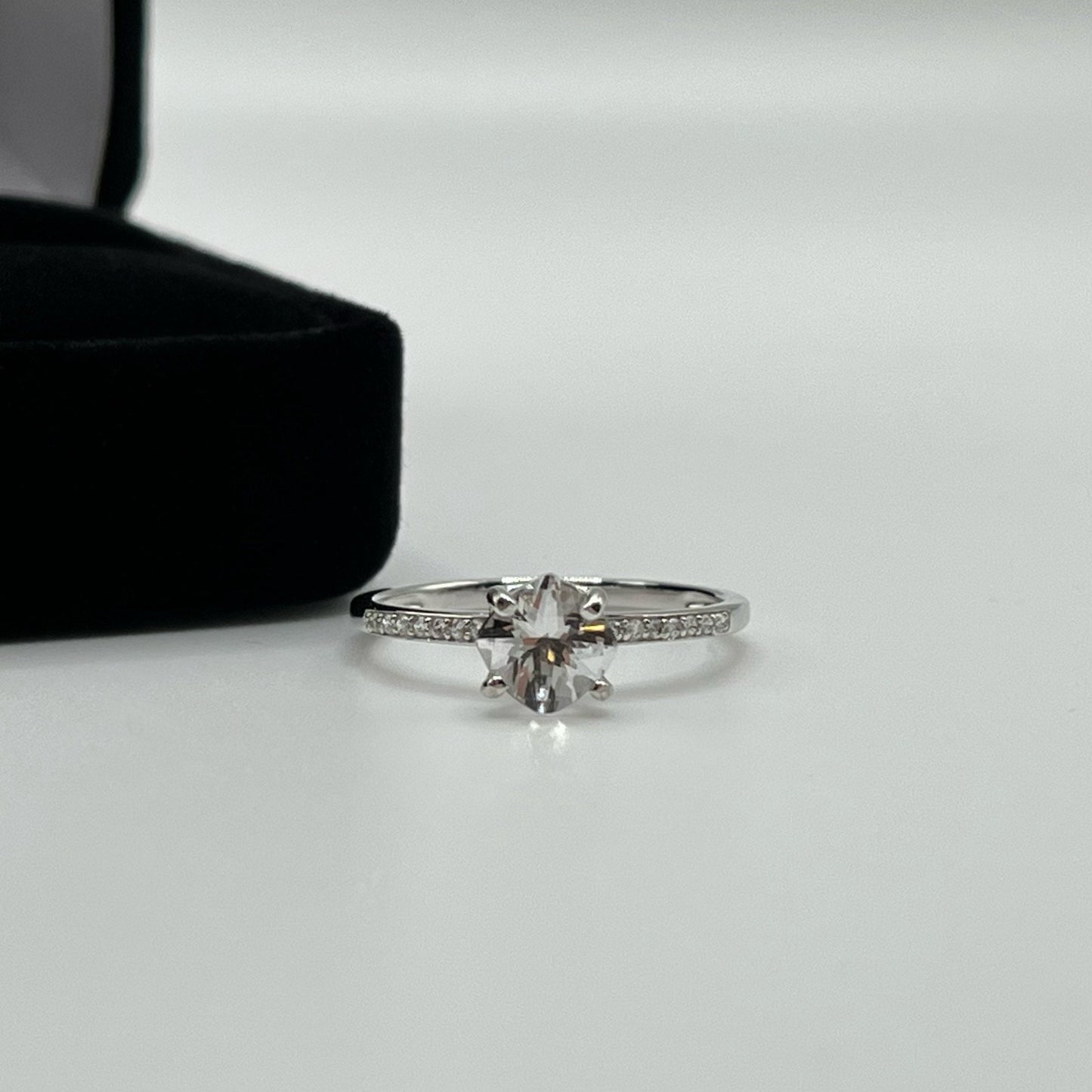 Beautiful 1ctw Cushion Cut White Topaz Ring Sterling Silver Stackable Promise Ring Engagement Ring Anniversary Band