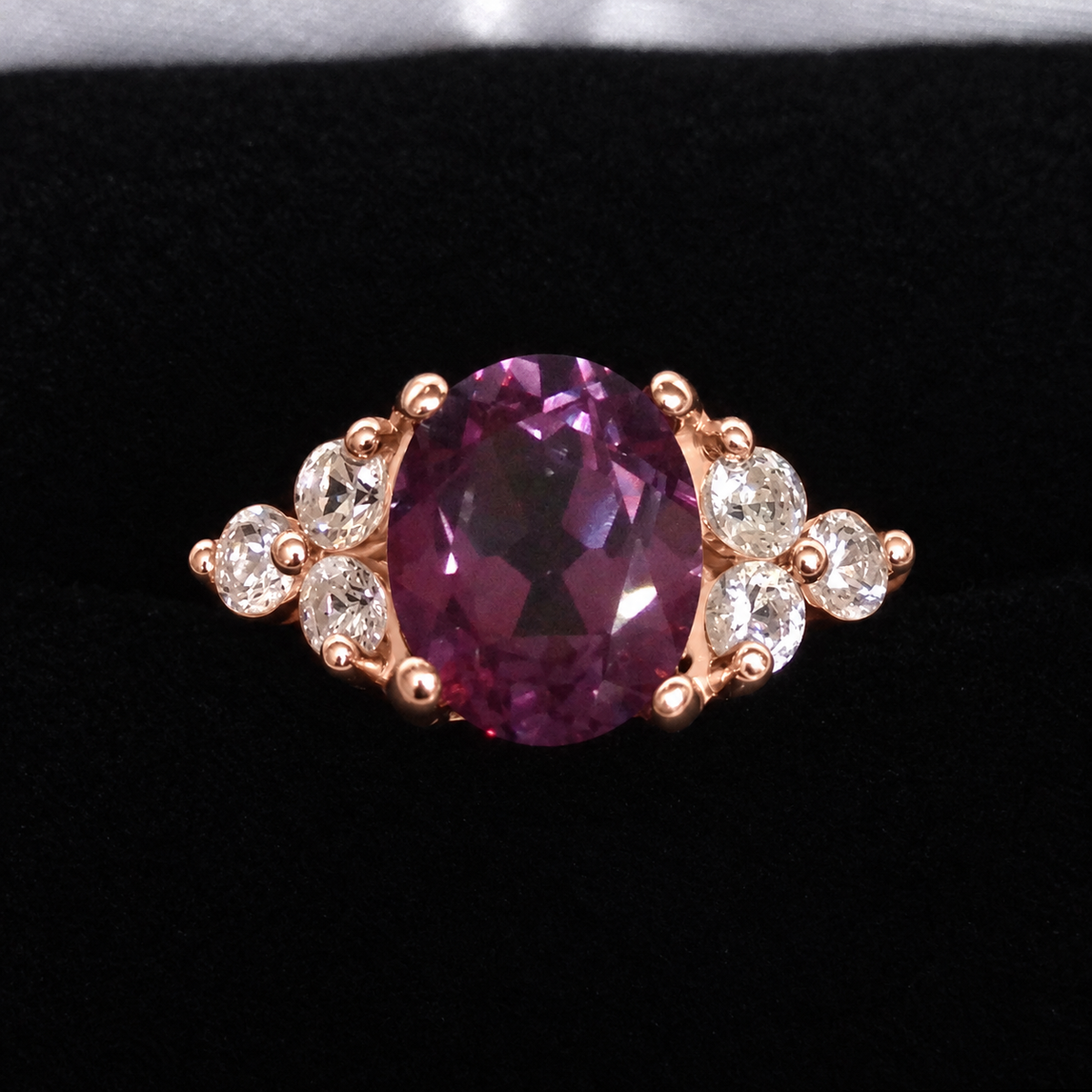 3.78ctw Color Change Alexandrite Sapphire Victorian Style Ring