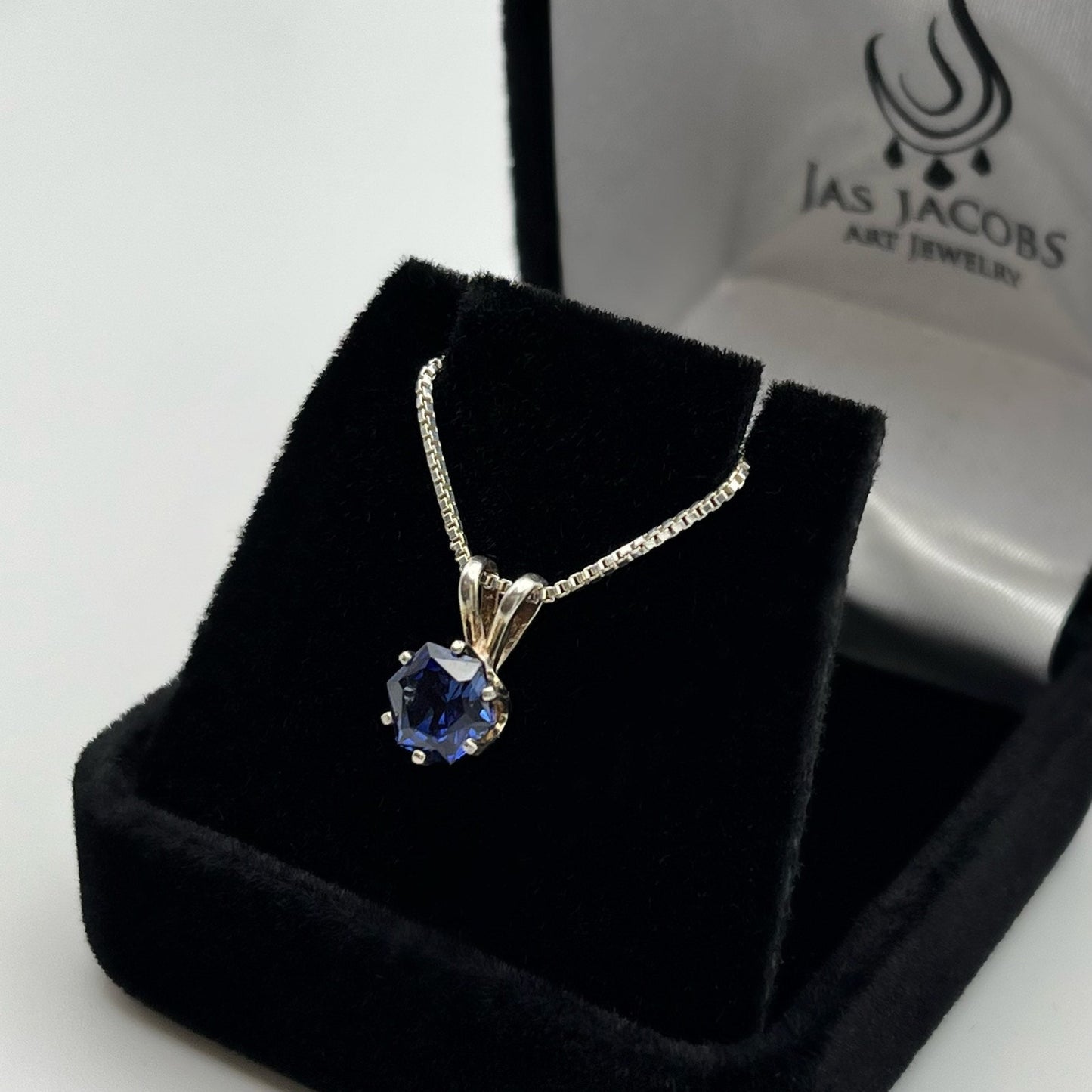 BEAUTIFUL 1ct Hexagon Cut Sapphire Necklace Sterling Silver Solitaire Pendant Necklace Fine Jewelry Gifts Jewelry Blue Sapphire