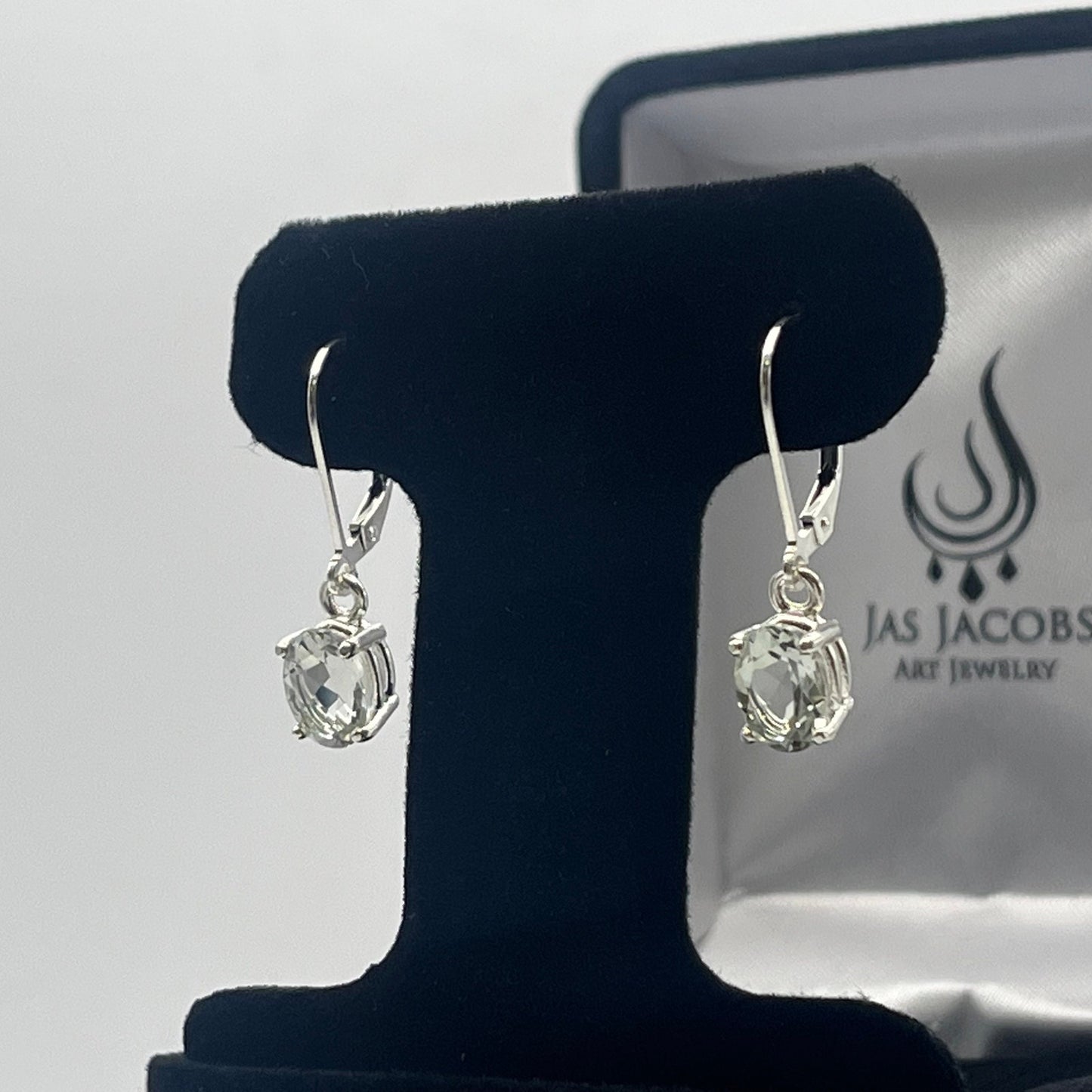 Beautiful 2.3ctw Pale Green Quartz in Sterling Silver Green Amethyst Earrings